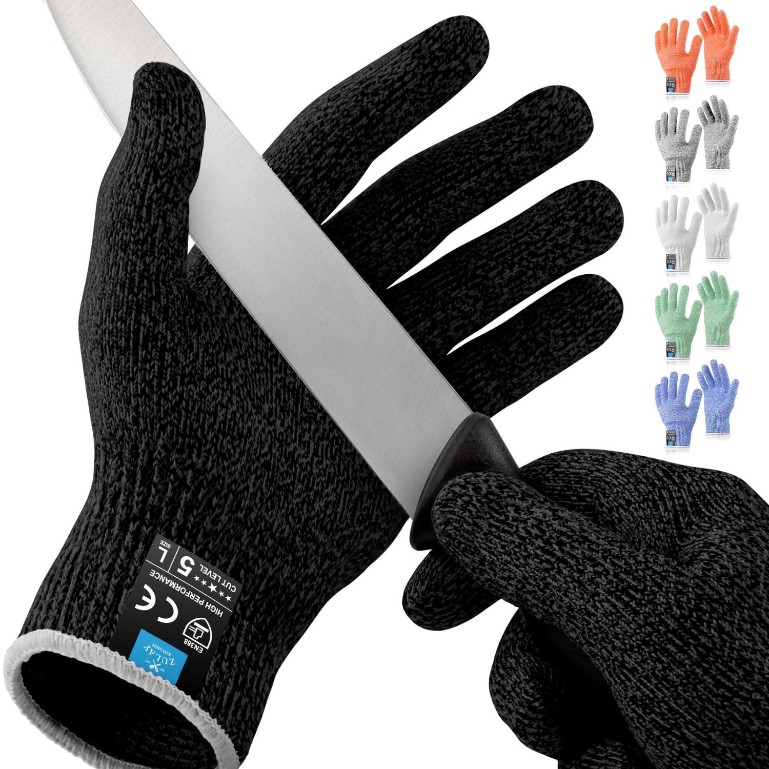 Cut Resistant Gloves Food Grade Level 5 Protection Medium - White