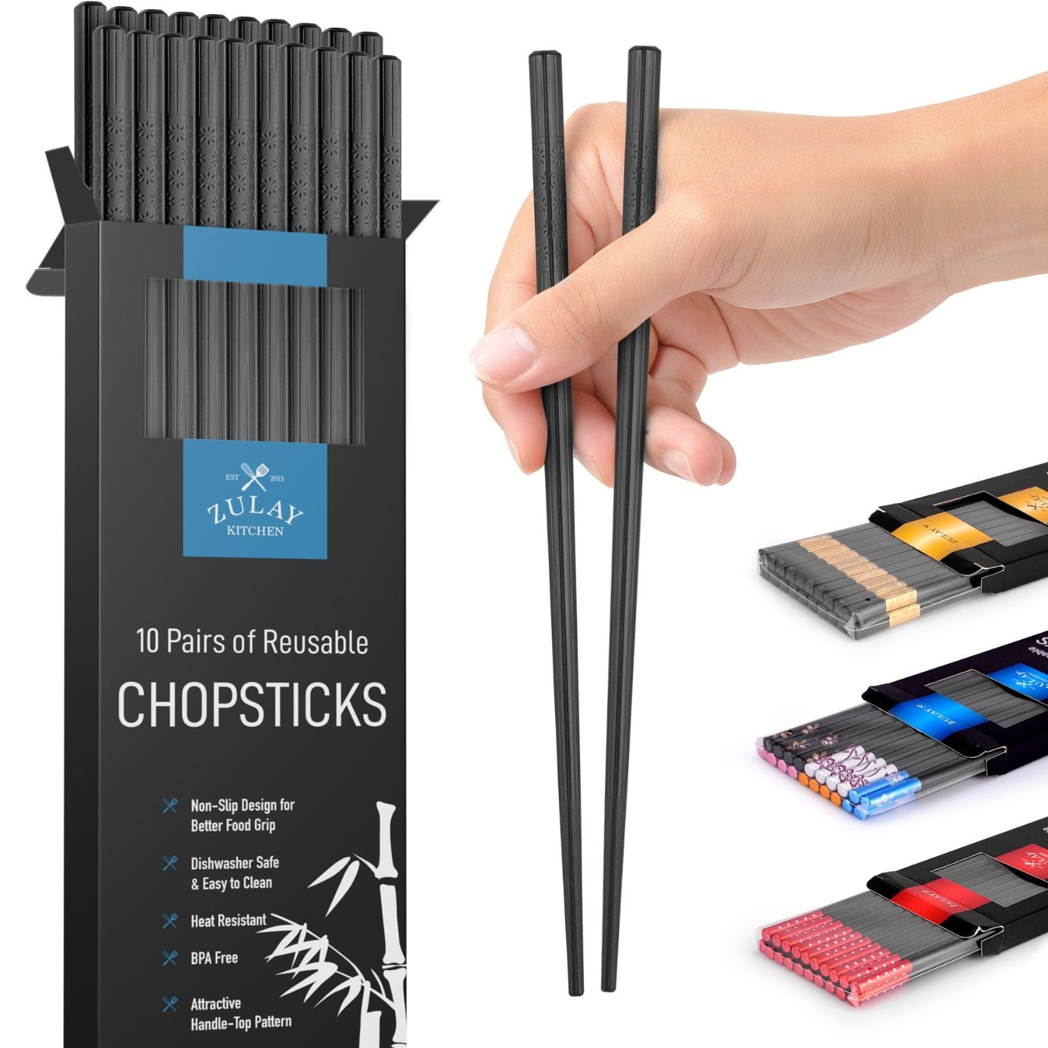 Premium Japanese Chopsticks by Zulay Kitchen