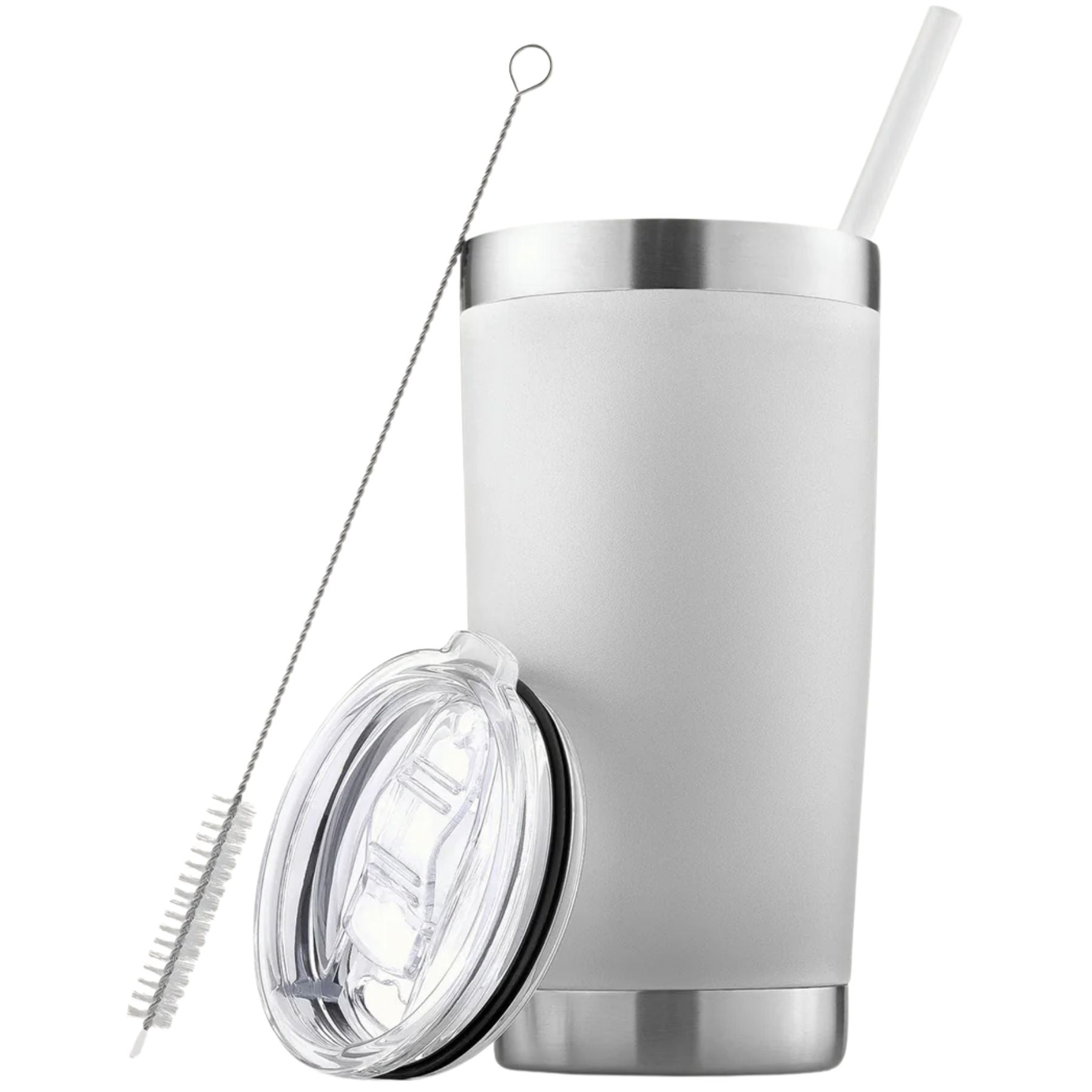 20 oz Tumbler With Lid and Straw - White by Zulay Kitchen