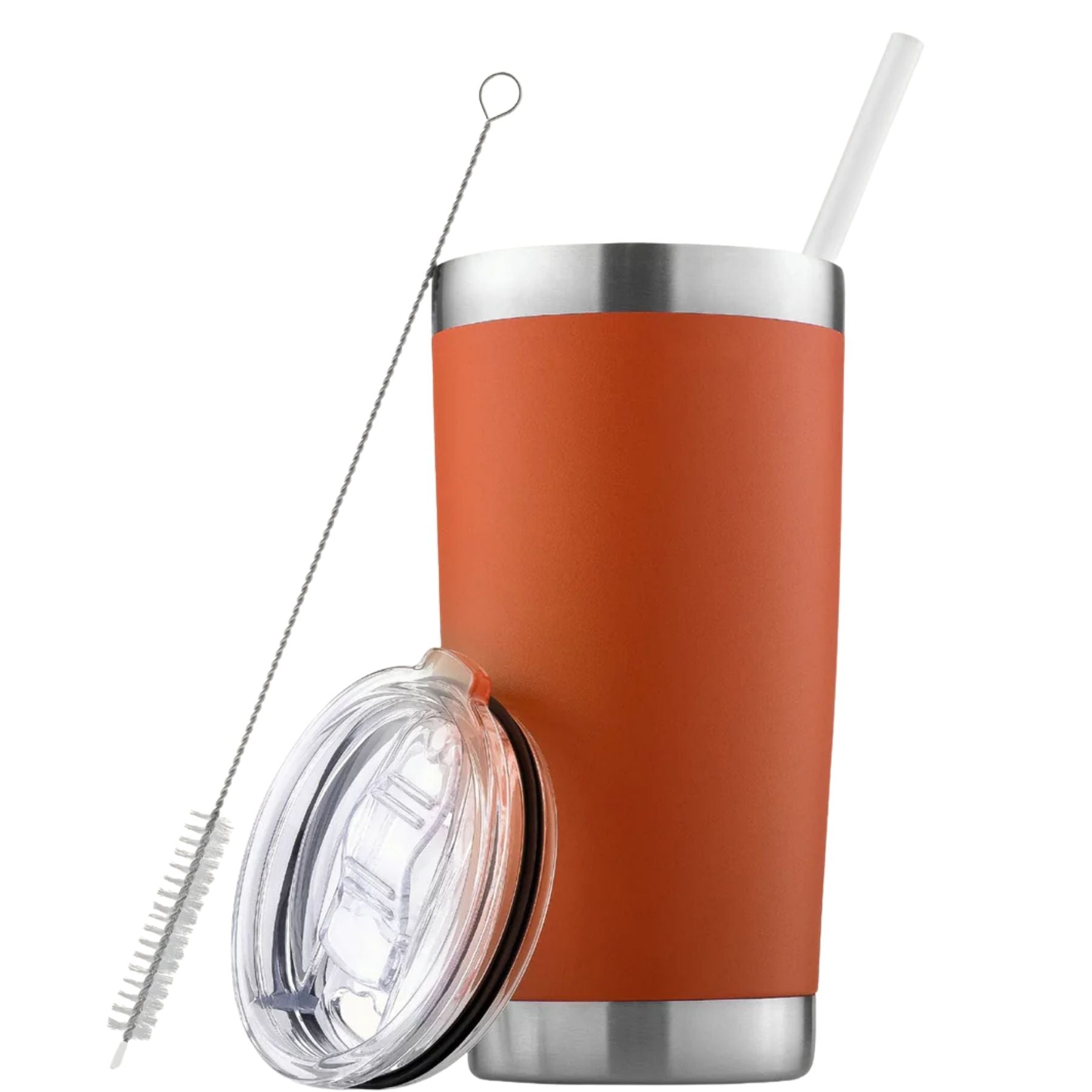 20 oz Tumbler With Lid and Straw - Orange by Zulay Kitchen