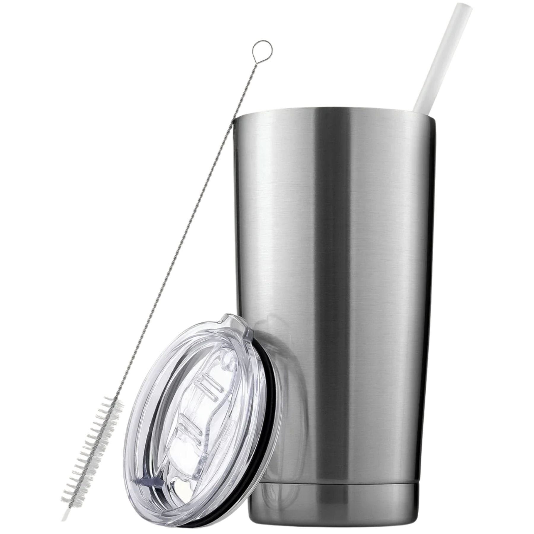 20 oz Tumbler With Lid and Straw-Silver by Zulay Kitchen
