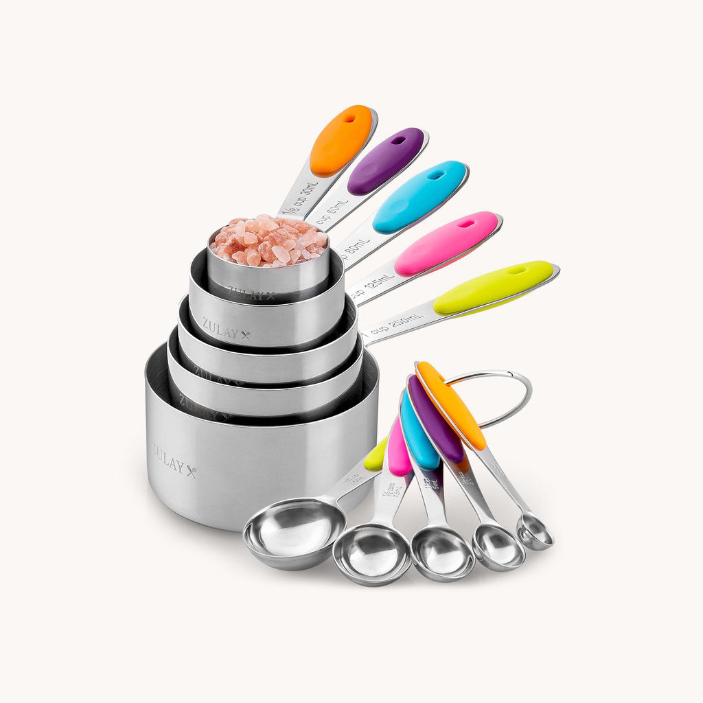 Measuring Cups and Spoons (Multicolored) - Set of 10