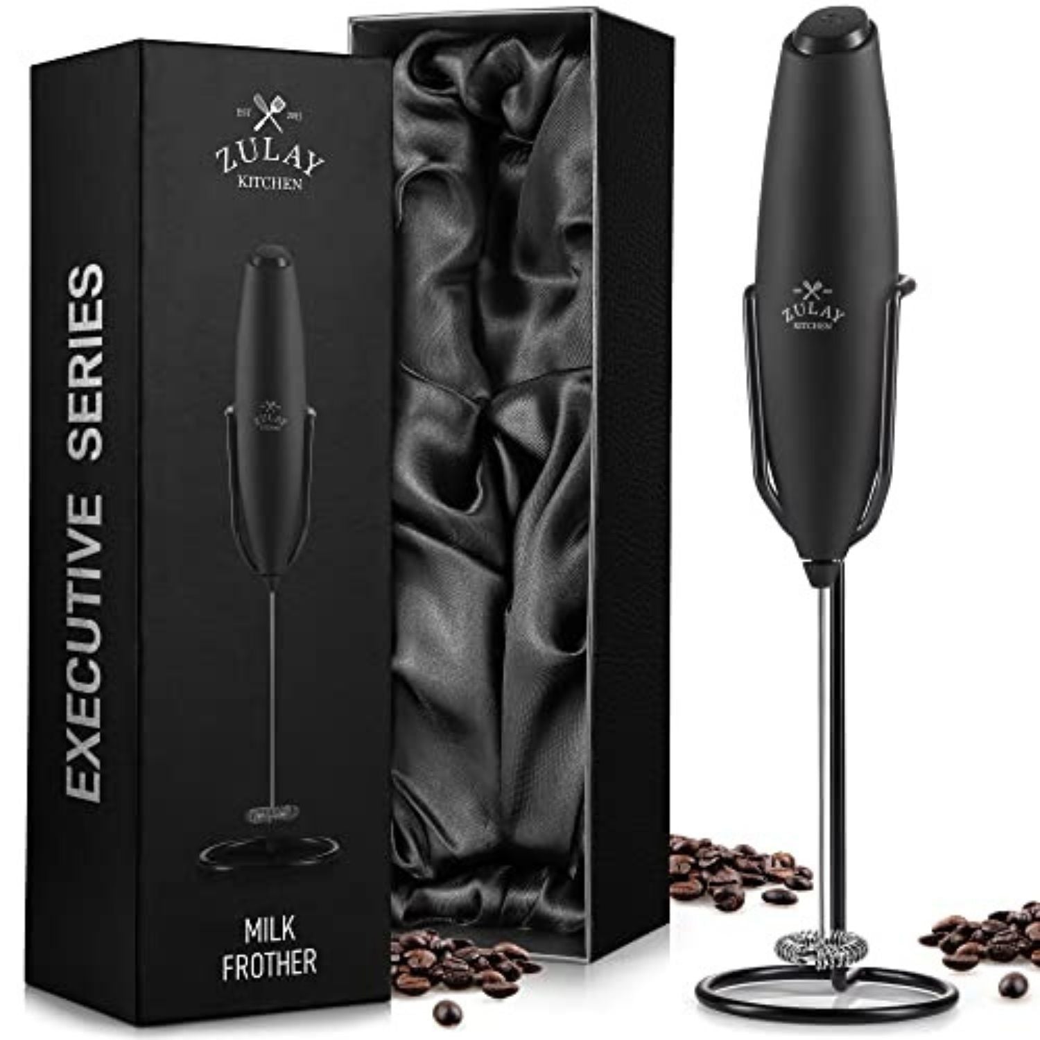 Zulay Kitchen Milk Boss Electric Milk Frother - Black for sale online
