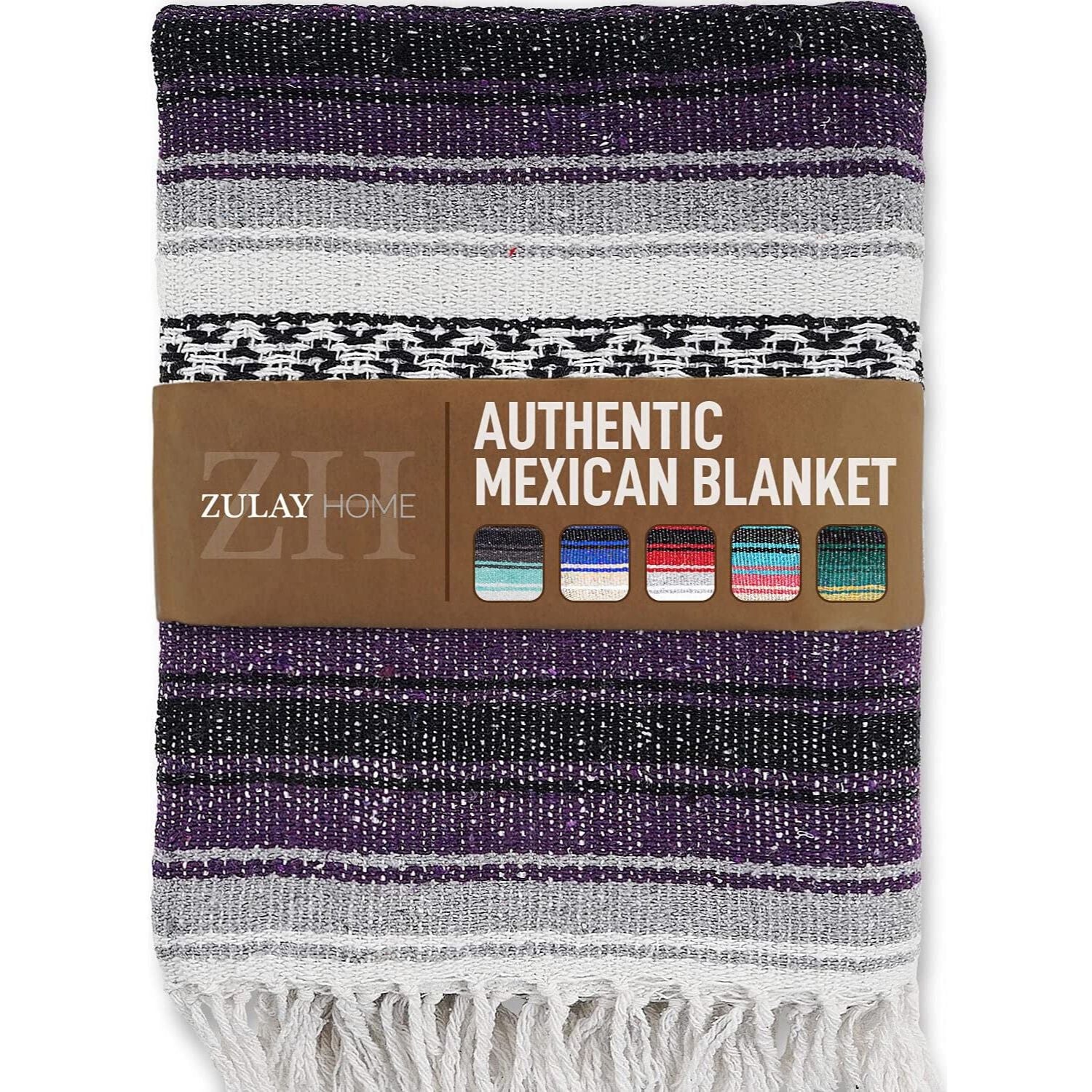 Zulay Home Authentic Mexican Blankets - Hand Woven Yoga Blanket & Outdoor Blanket