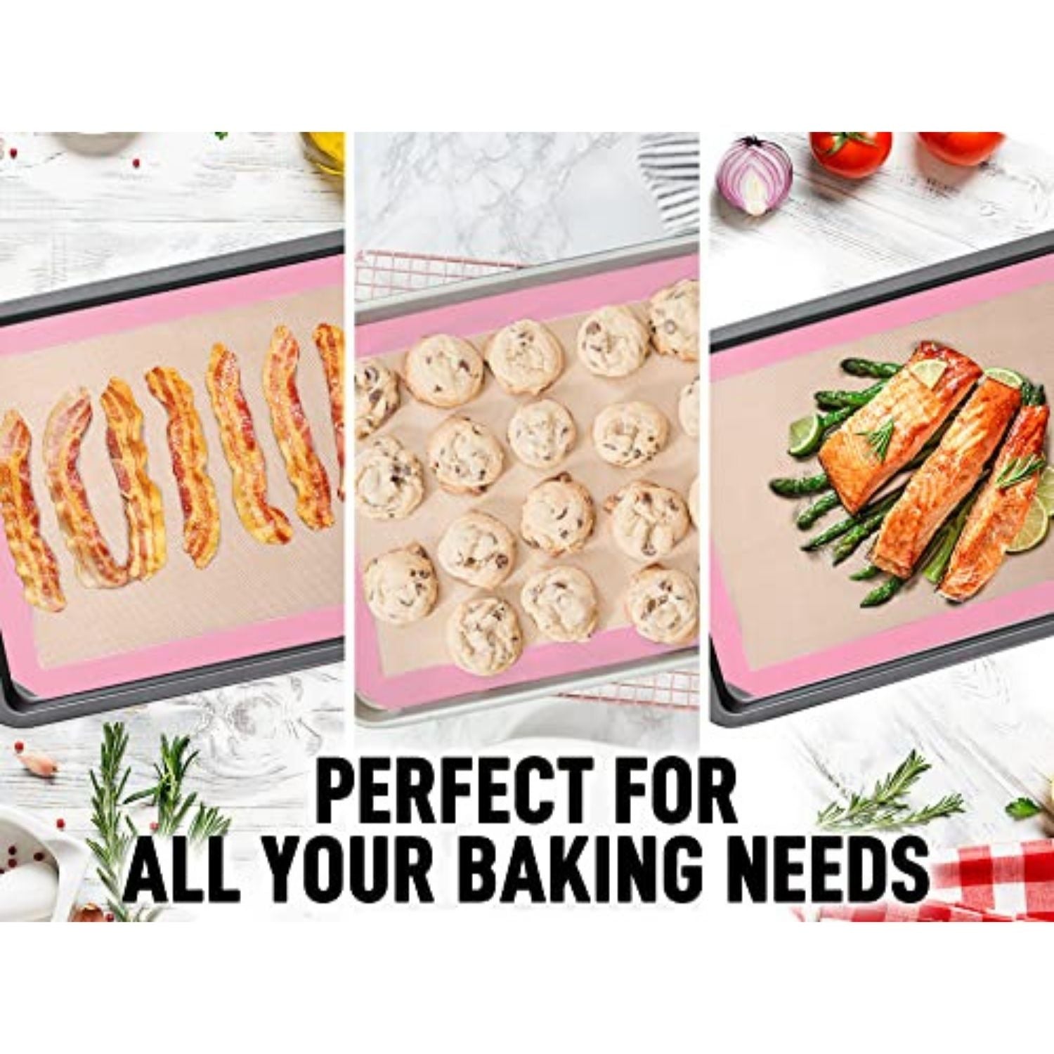 Zulay Kitchen Silicone Baking Mat Sheet 2-Pack - Pink, 2 - City Market