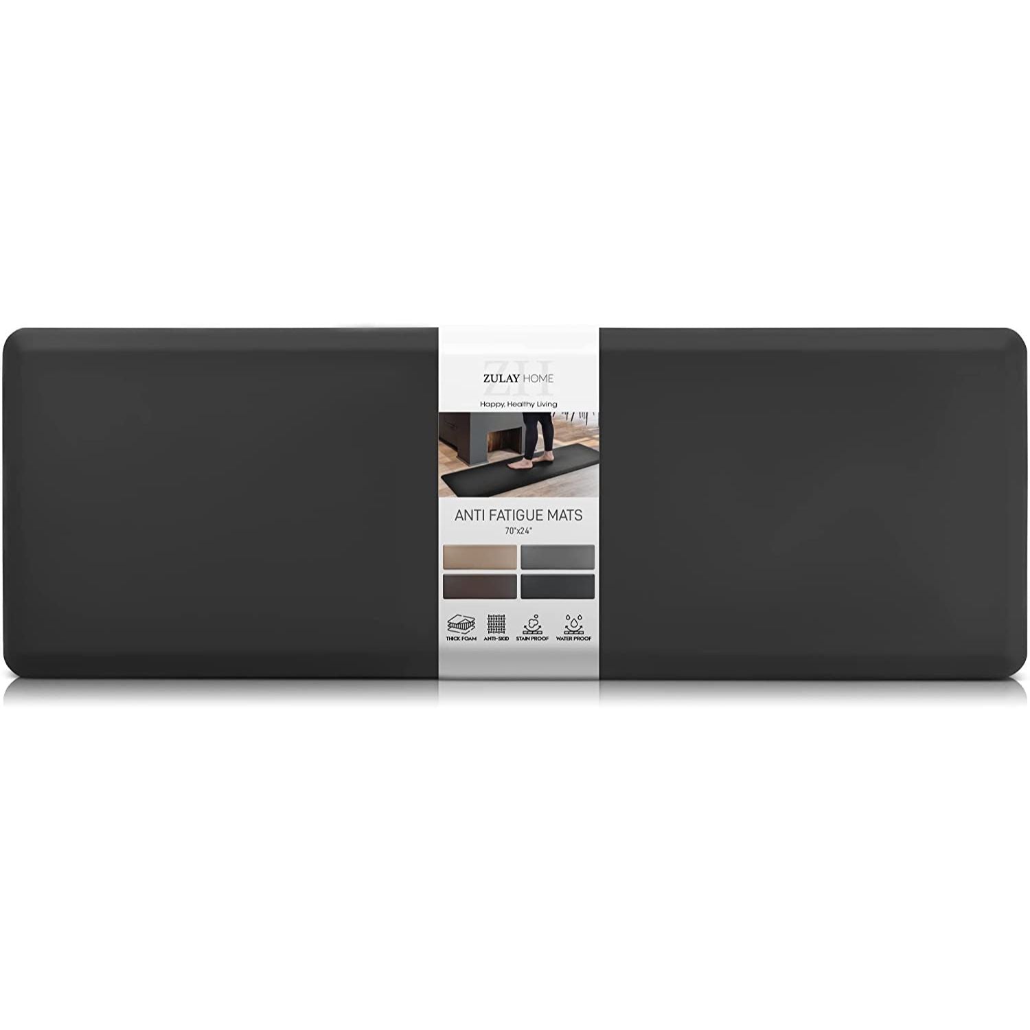 Zulay Home Anti Fatigue Floor Mat Thick Cushioned Comfortable Padded  Kitchen Mats - 32x20 Black 