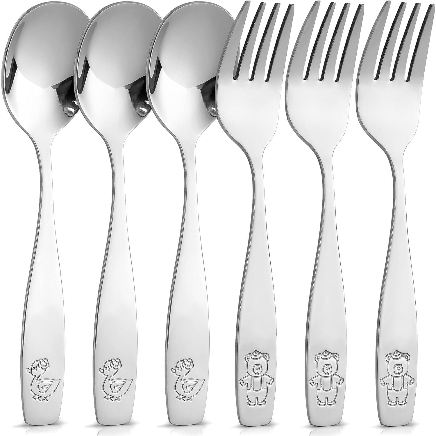 Zulay Kitchen Flatware Set Spoons & Forks for Toddlers