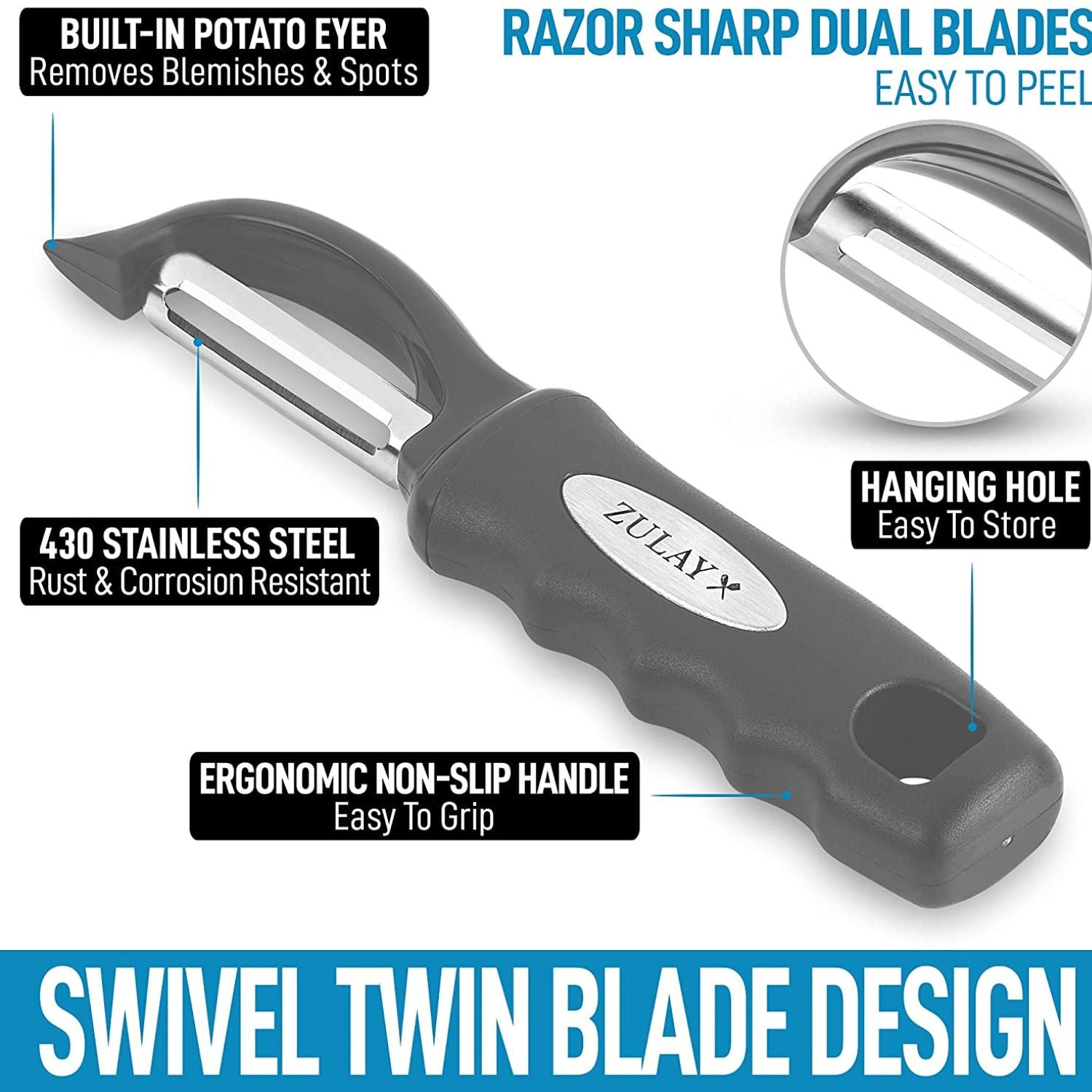 Farberware Professional Euro Peeler with Stainless Steel Blade in Black