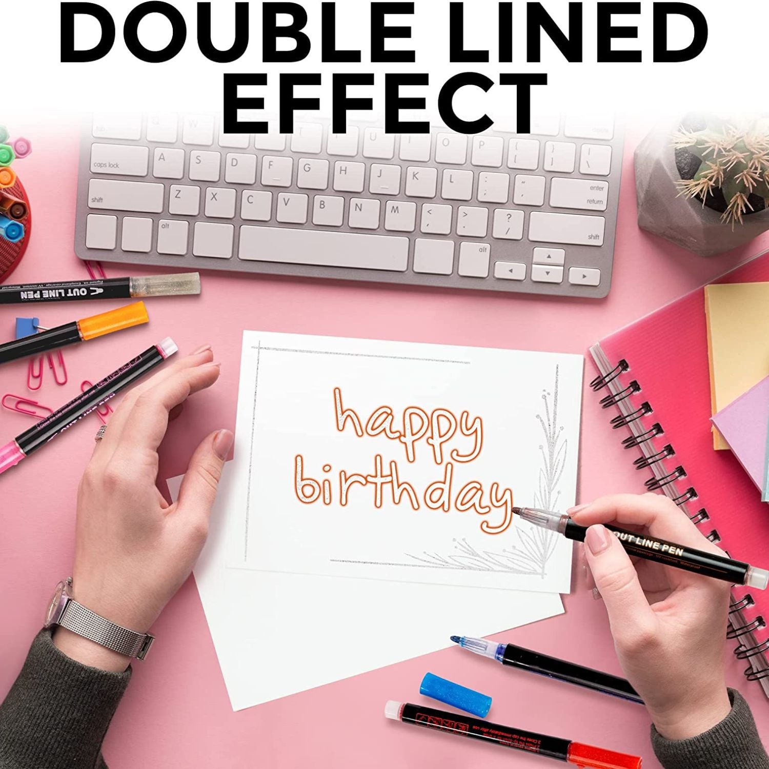 Simple Craft Double Line Outline Metallic Markers
