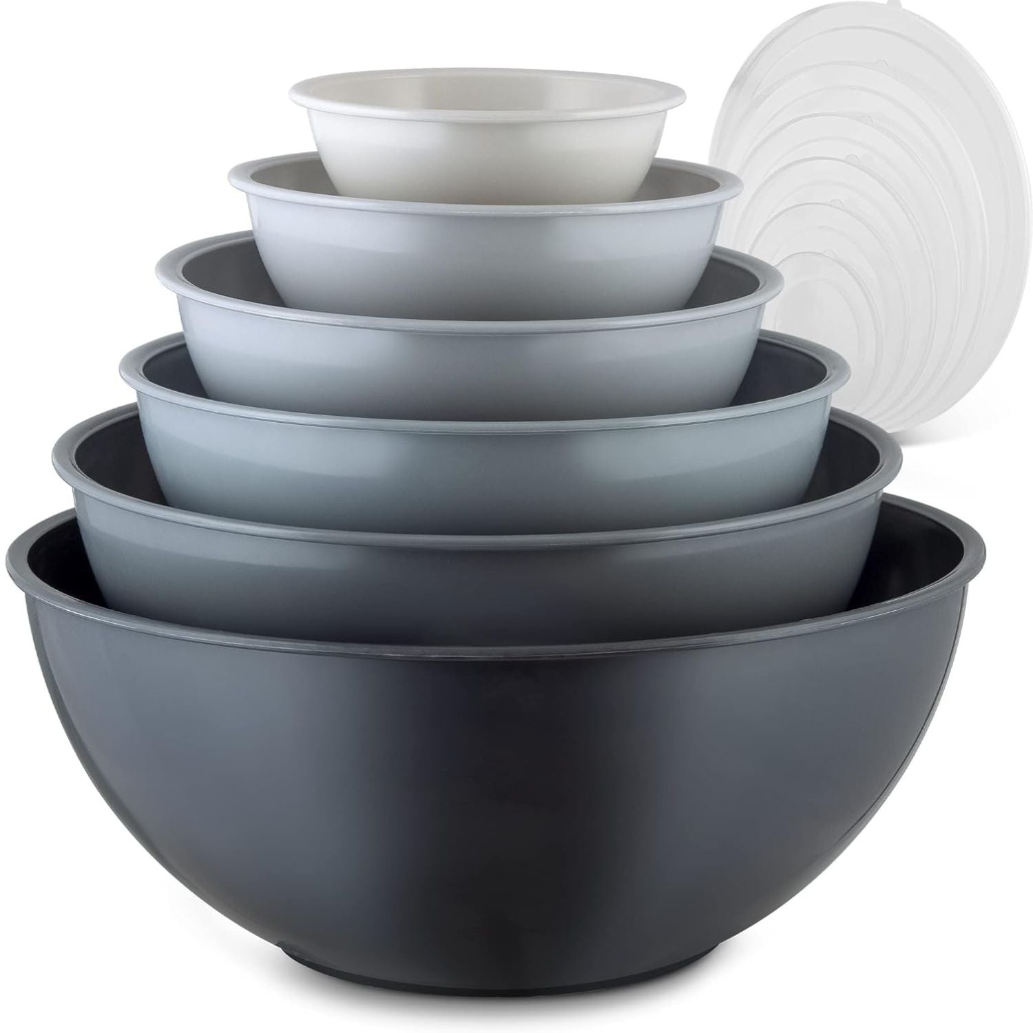 Plastic Mixing Bowls with Lids Set 12pc