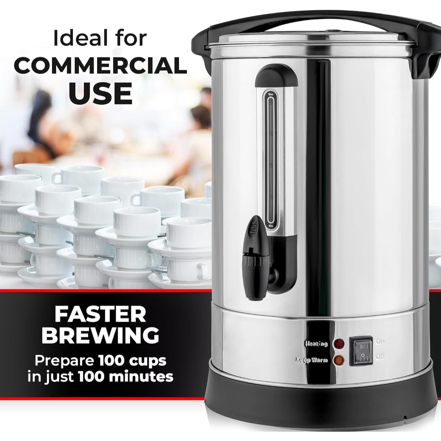 50 Cup Professional Brew Coffee Urn,stainless Steel Hot Beverage
