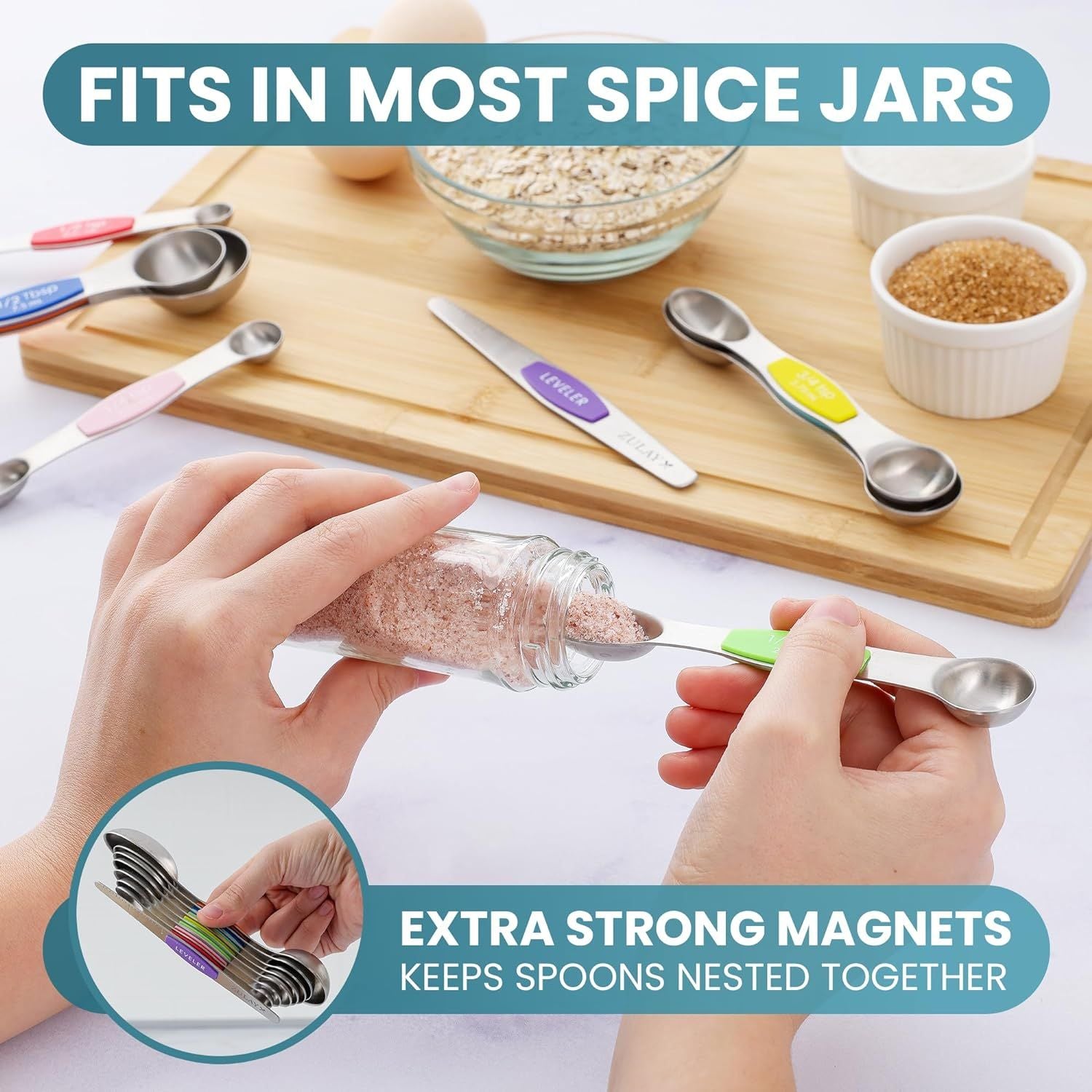 Magnetic Measuring Spoons - Set of 8
