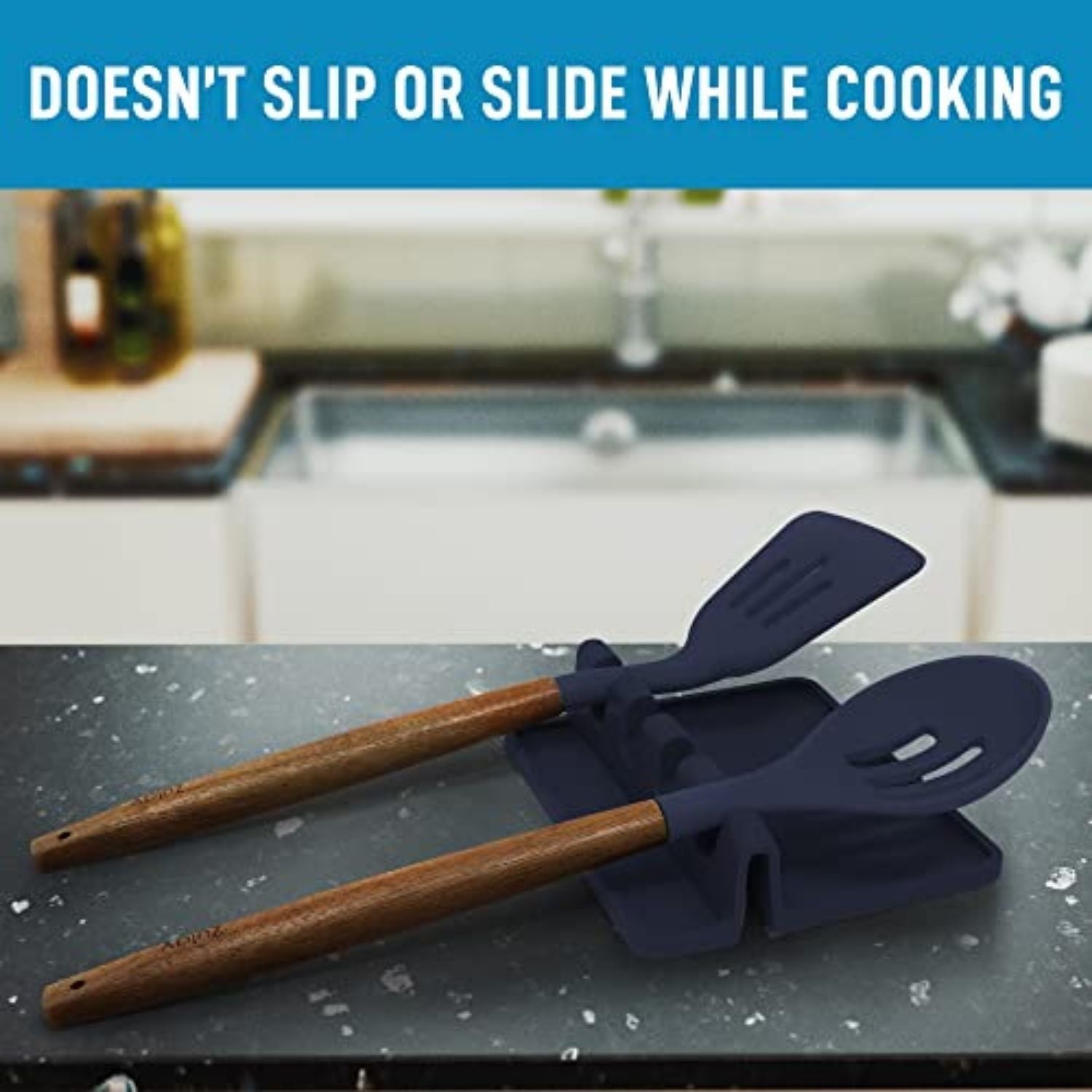 Silicone Utensil Rest with Drip Pad