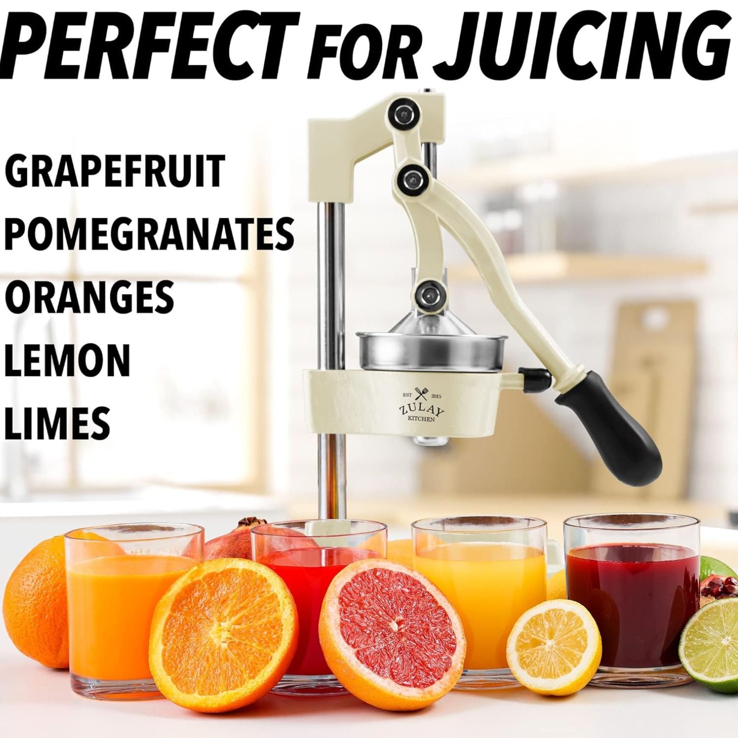 Zulay Kitchen Professional Citrus Juicer Manual Citrus Press and Orange  Squeezer - Black