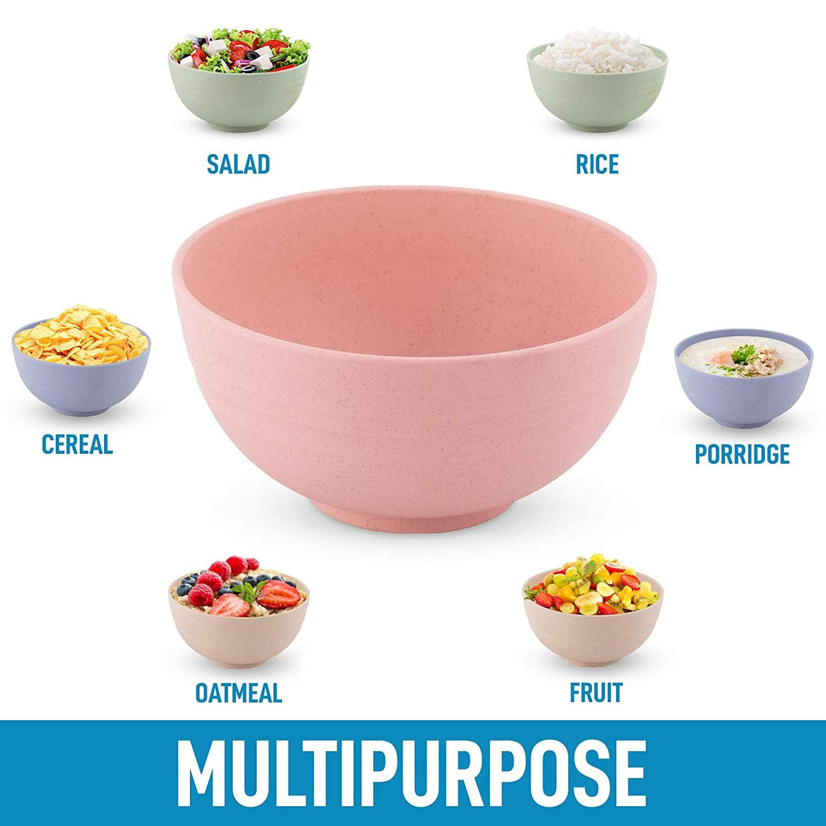 Wheat Straw Plastic Cereal Bowls Zulay Kitchen