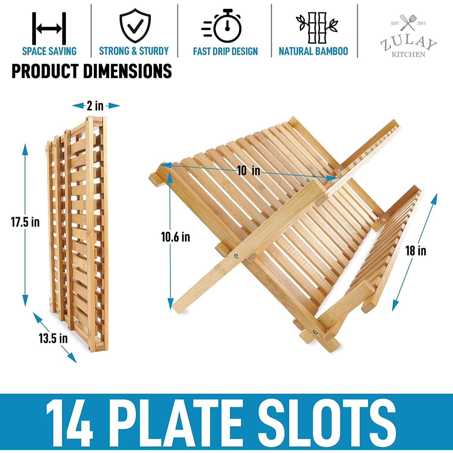 Foldable Bamboo Dish Drying Rack – Kozy Sweet Home