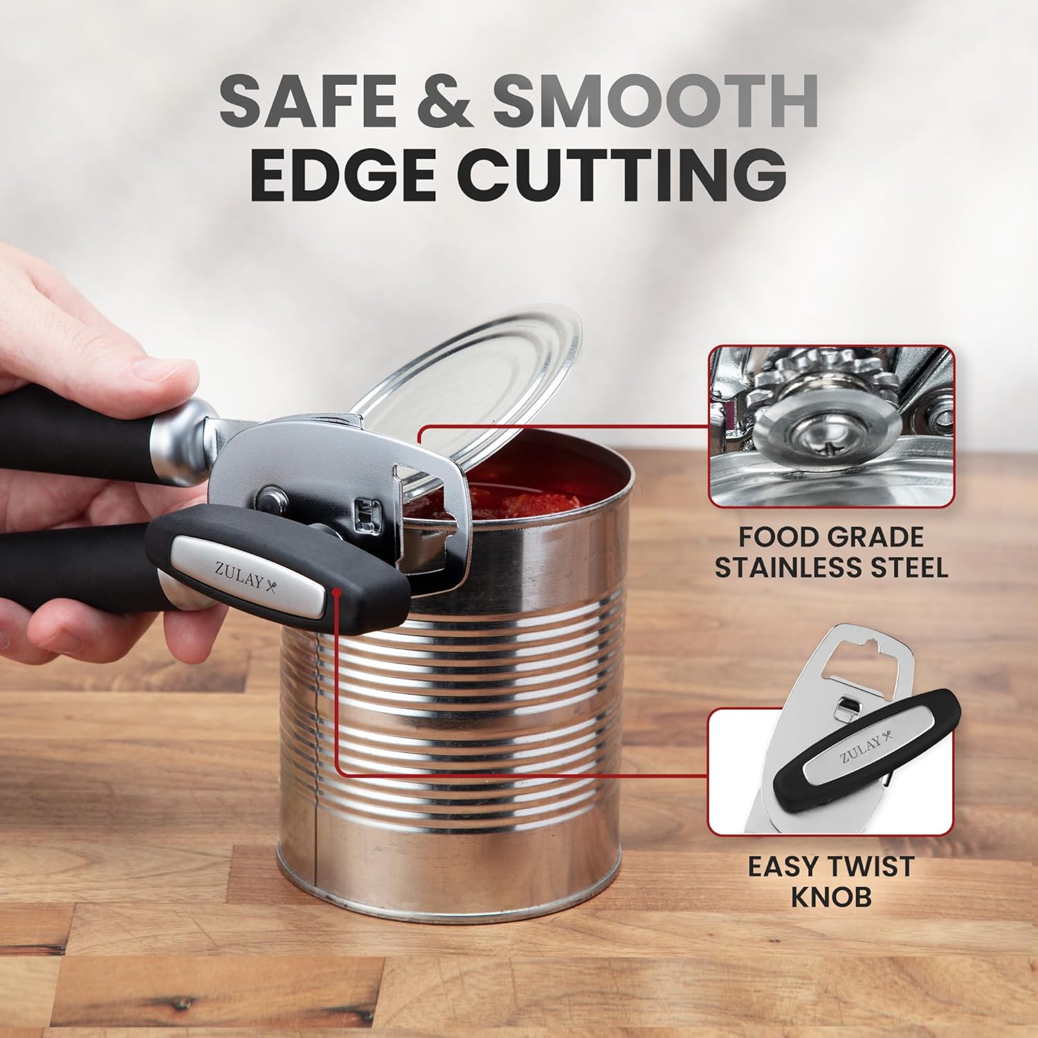 Smooth-Edge Can Opener for Safe, Mess-Free Opening by Zulay Kitchen