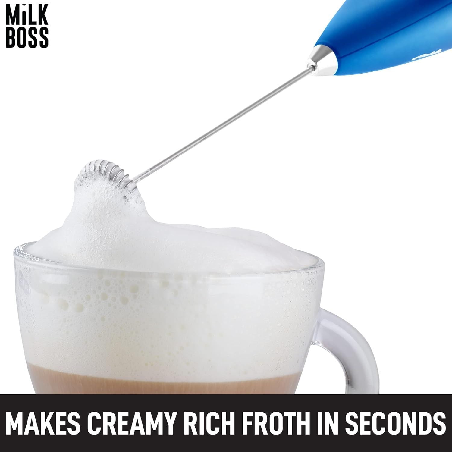 Powerful Handheld Milk Frother With Upgraded Holster