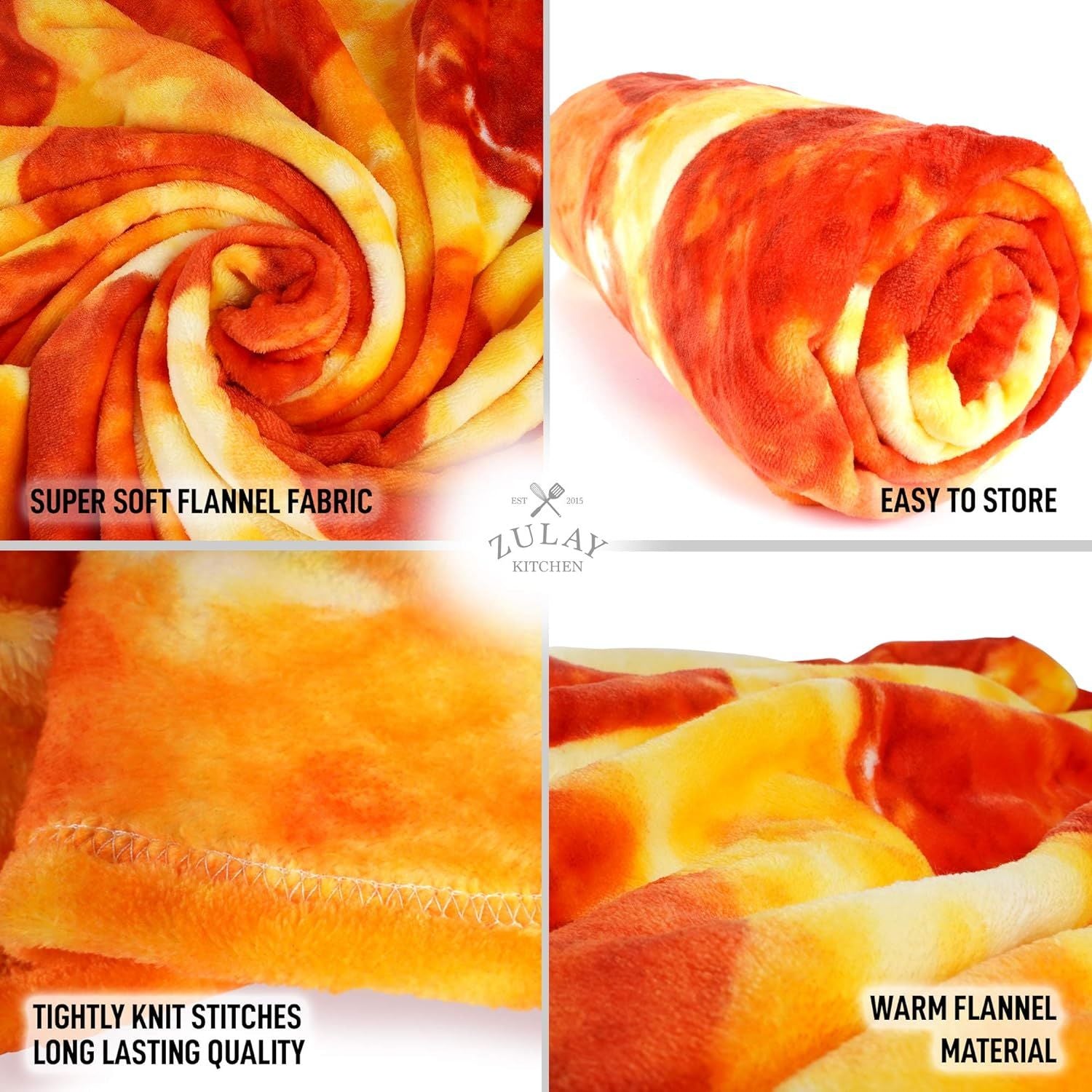 QiyI Pizza Blanket for Adult Kids, Double Sided Giant Food Throw Blanket,  Funny Pizza Gifts, 60 Novelty Round Blanket, Warm Soft Tortilla Blanket