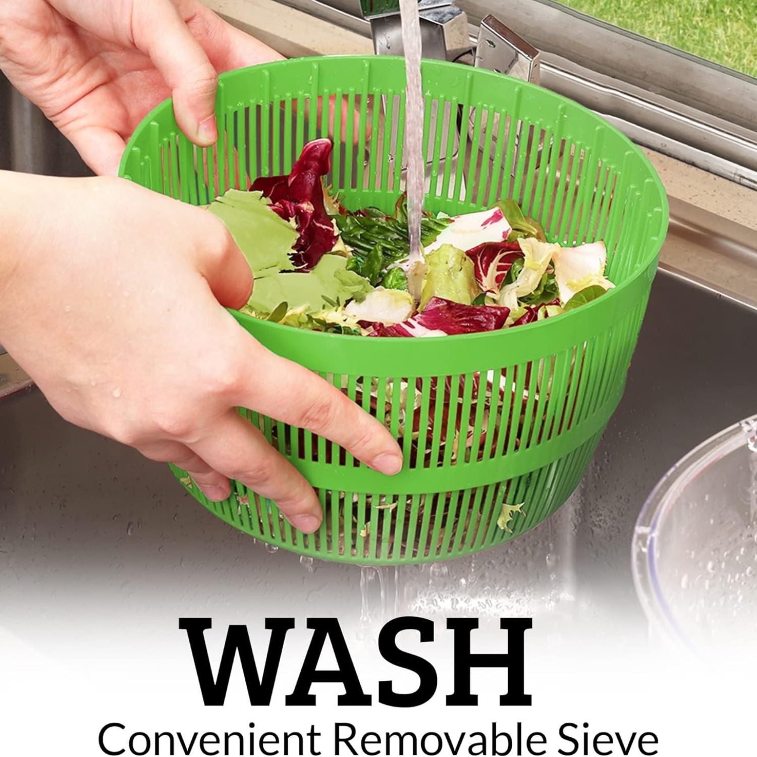 Top-Rack Dishwasher Safe 5L Salad Spinner for Fresh Greens by Zulay Kitchen