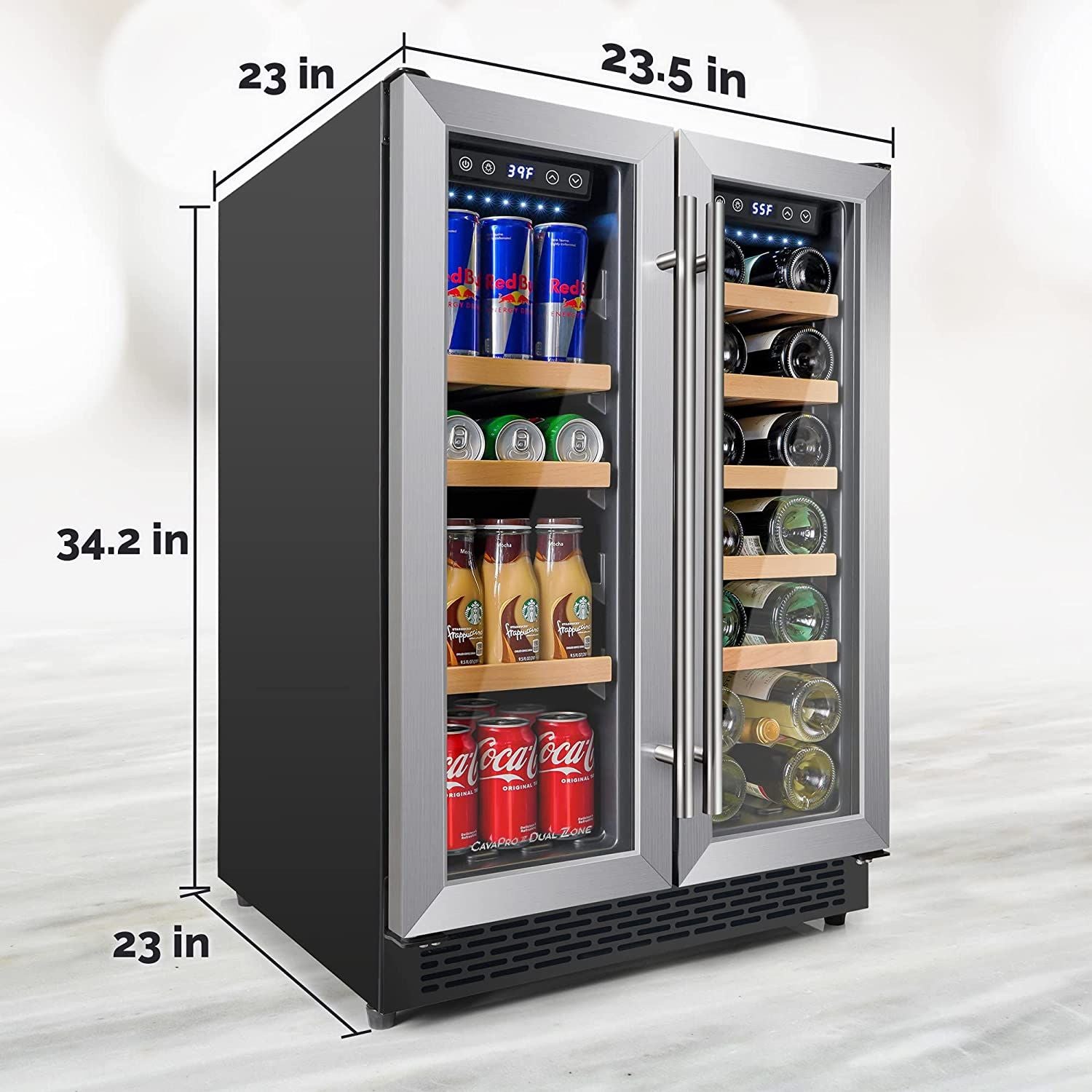 Zulay 24” CavaPro Dual Zone Wine Cooler Refrigerator