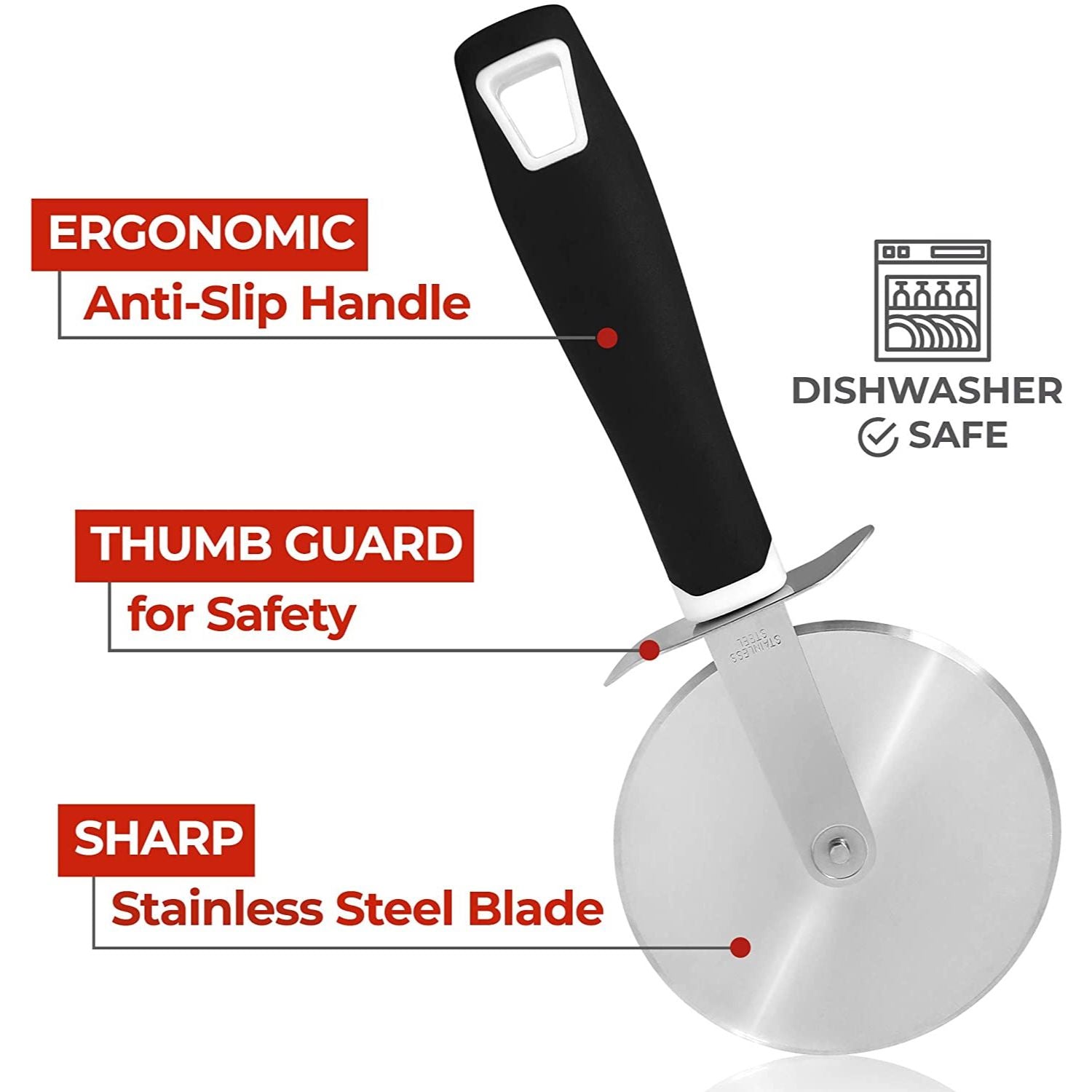 KitchenAid Pizza Wheel, Stainless Steel Pizza Cutter and Slicer – Whit –  CookServeEnjoy