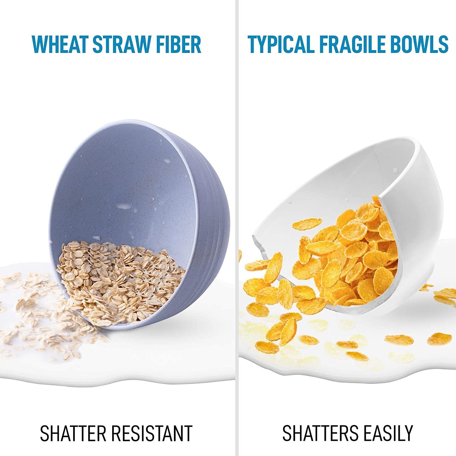 Unbreakable Cereal Bowls - 24 OZ Wheat Straw Fiber Lightweight