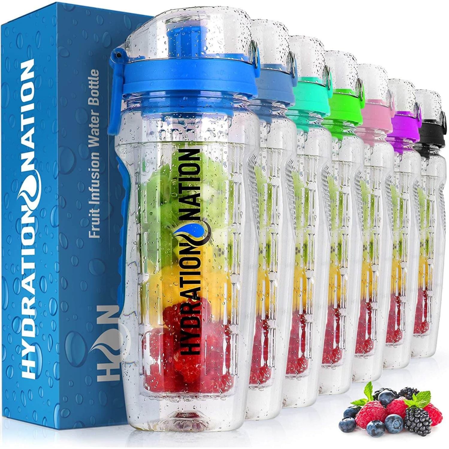 Hydration Nation Portable Water Bottle with Fruit Infuser