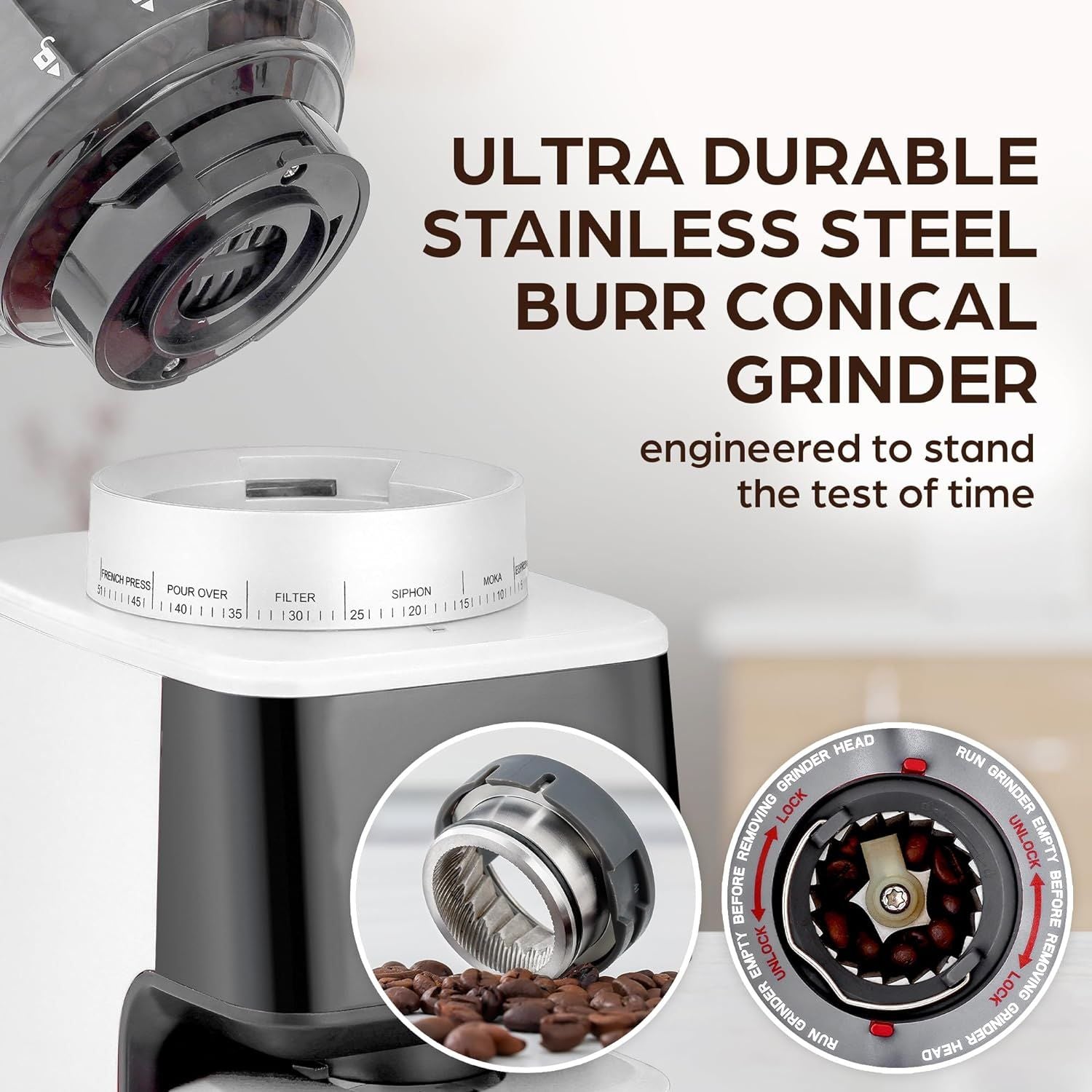 Adjustable Burr Coffee Grinder