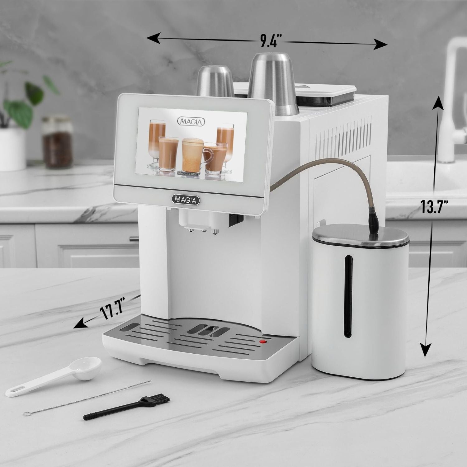Zulay Kitchen White Magia Automatic Espresso Coffee Machine