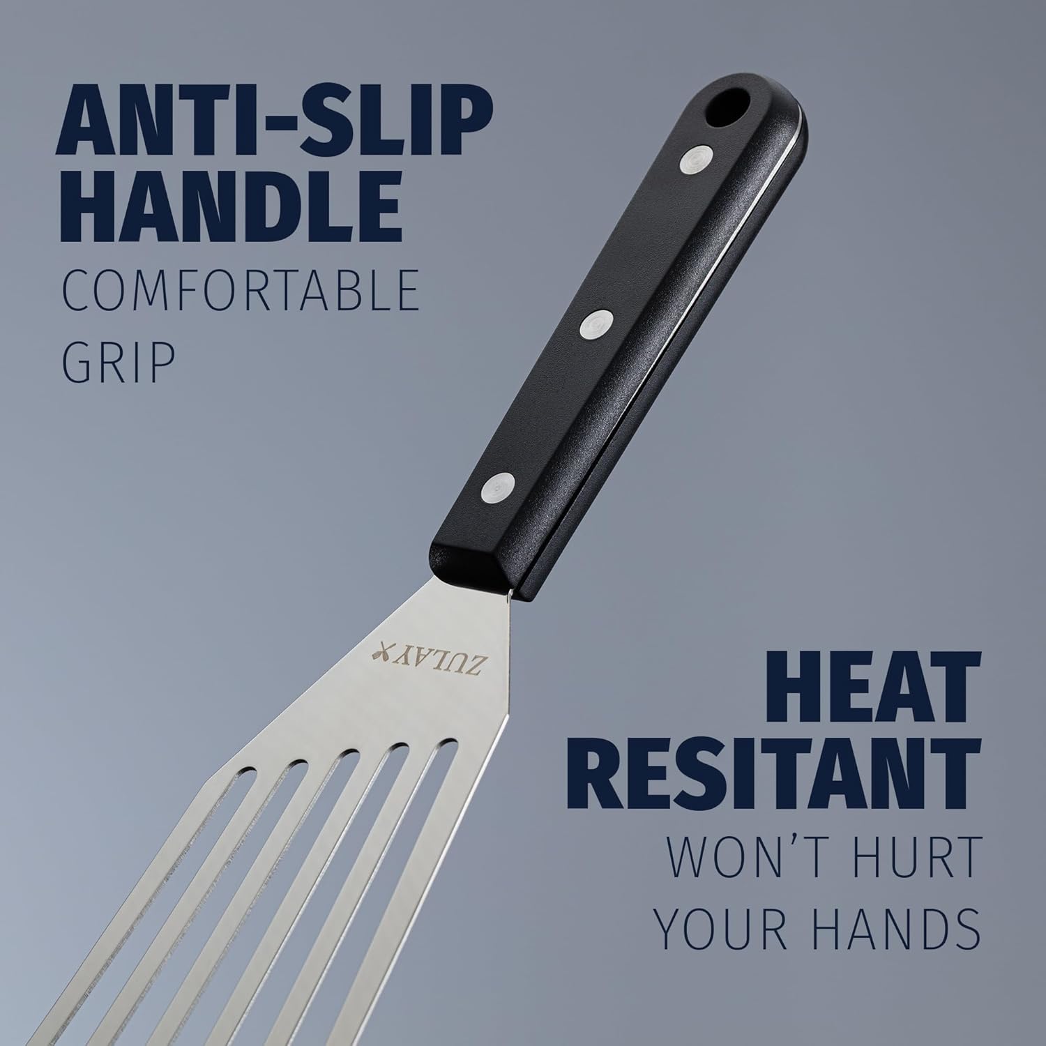 Zulay Kitchen Stainless Steel Fish Turner Spatula - Thumbnail 4