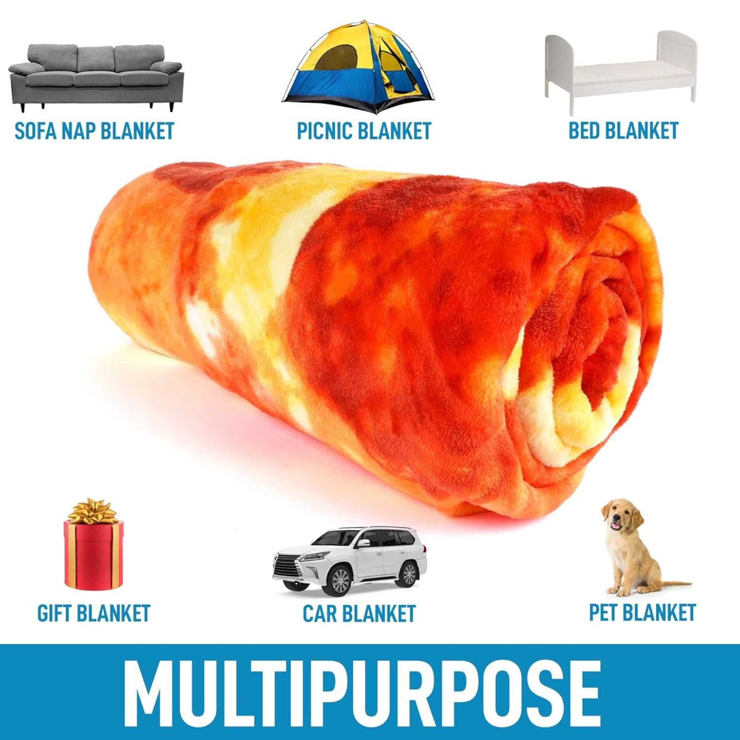 Realistic Pizza Blanket Burrito Soft And Cuddly Gift For Kids And