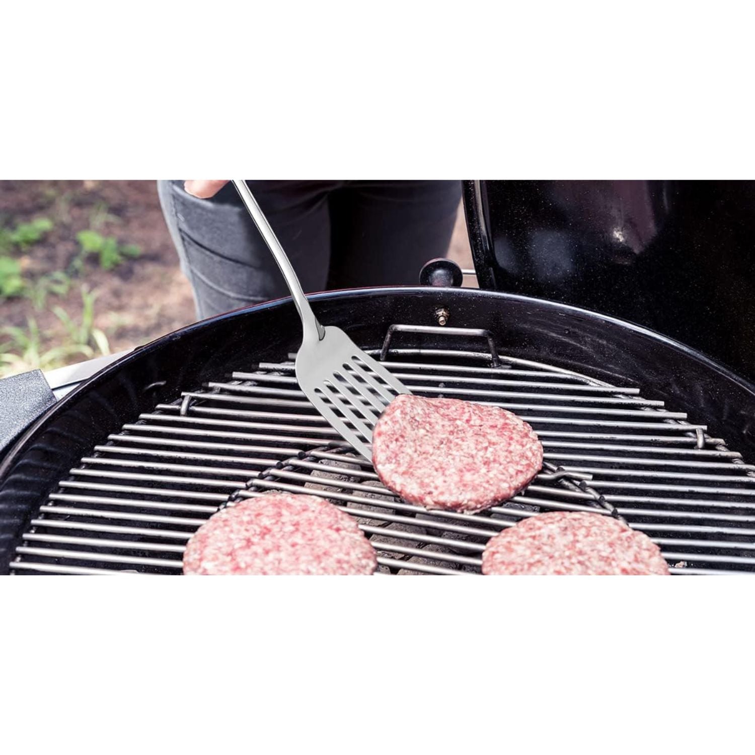 Zulay Kitchen - Stainless Steel Metal Wok Spatula - Durable Wok Turner Spatula Shovel with Ergonomic - Silver - Thumbnail 5