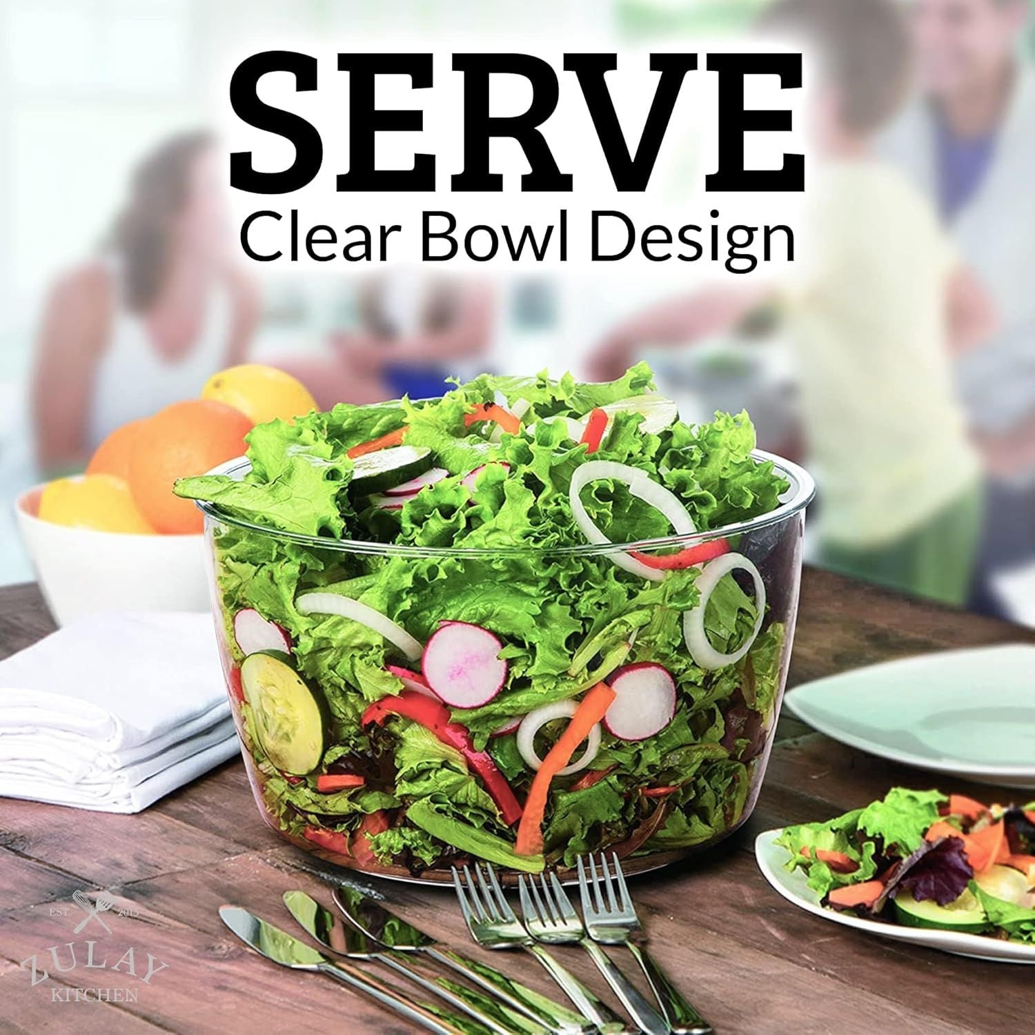 Spin, Toss, and Serve Salads with Large Capacity Spinner by Zulay Kitchen
