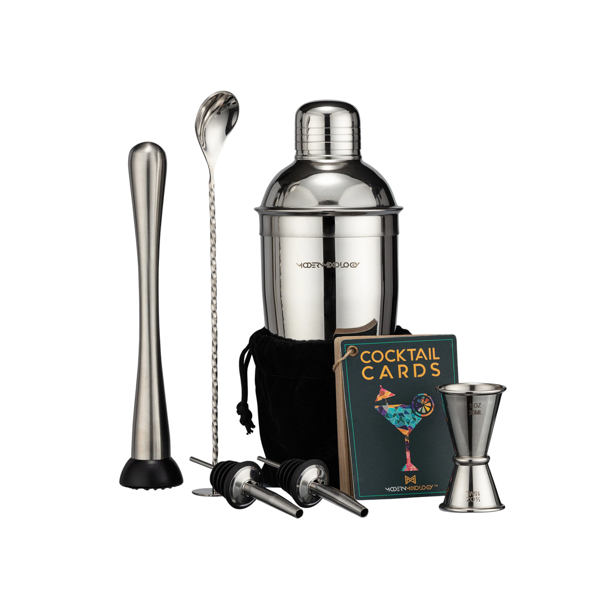8-Piece Stainless Steel Cocktail Shaker Set by Zulay Kitchen
