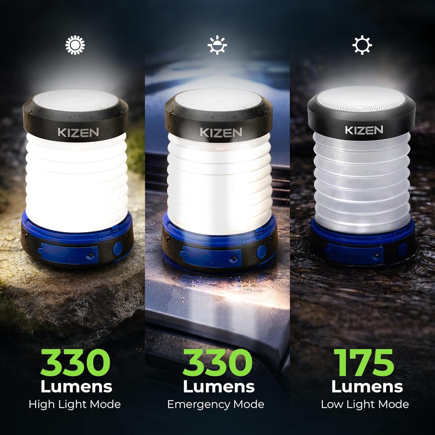Bright LED Lighting: 330 Lumens High, 330 Lumens Emergency, 175 Lumens Low