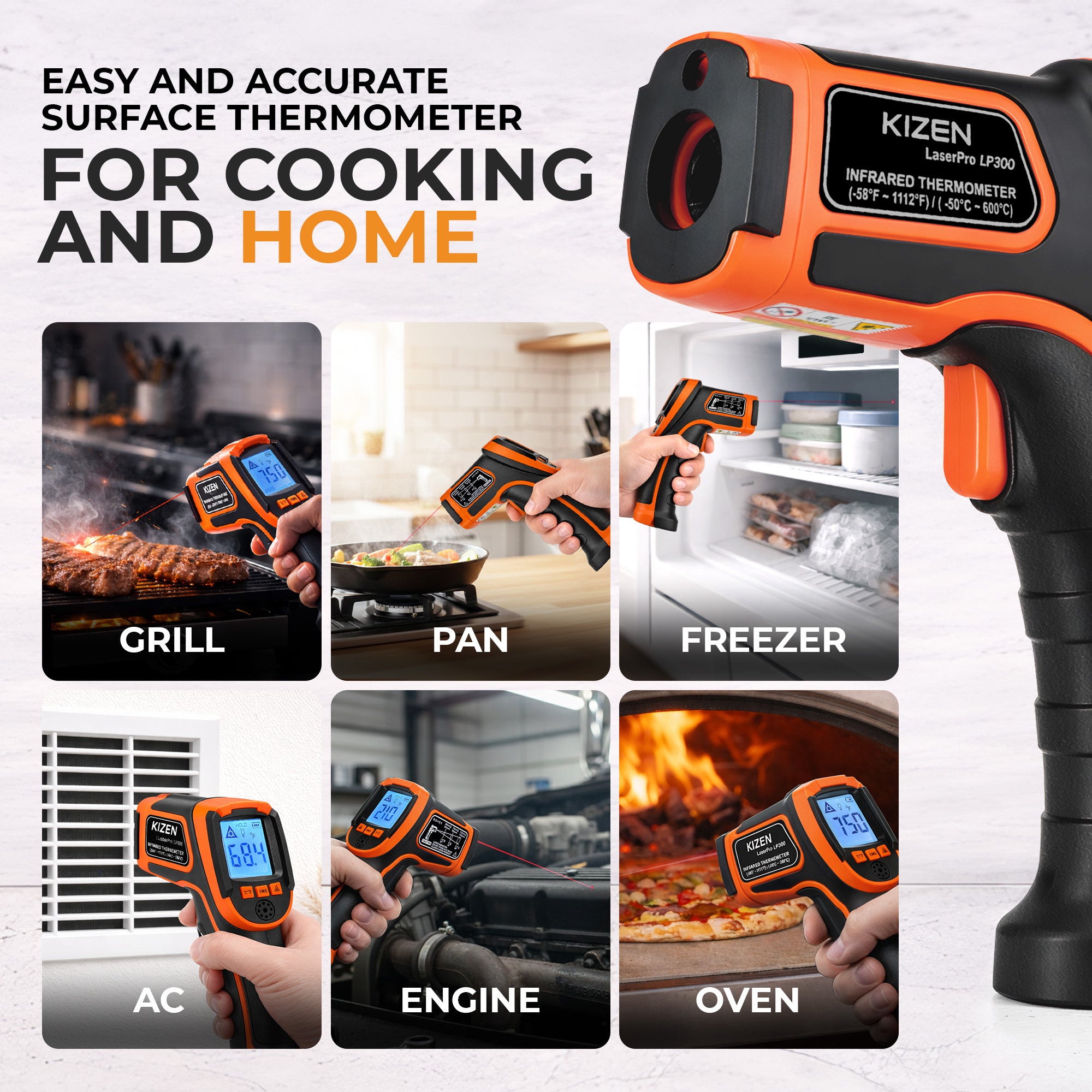 Easy and Accurate Surface Thermometer for Cooking and Home Use