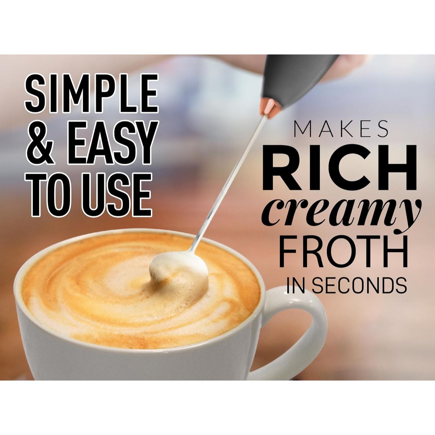 Executive Series Ultra Premium Gift Milk Frother for Coffee - White