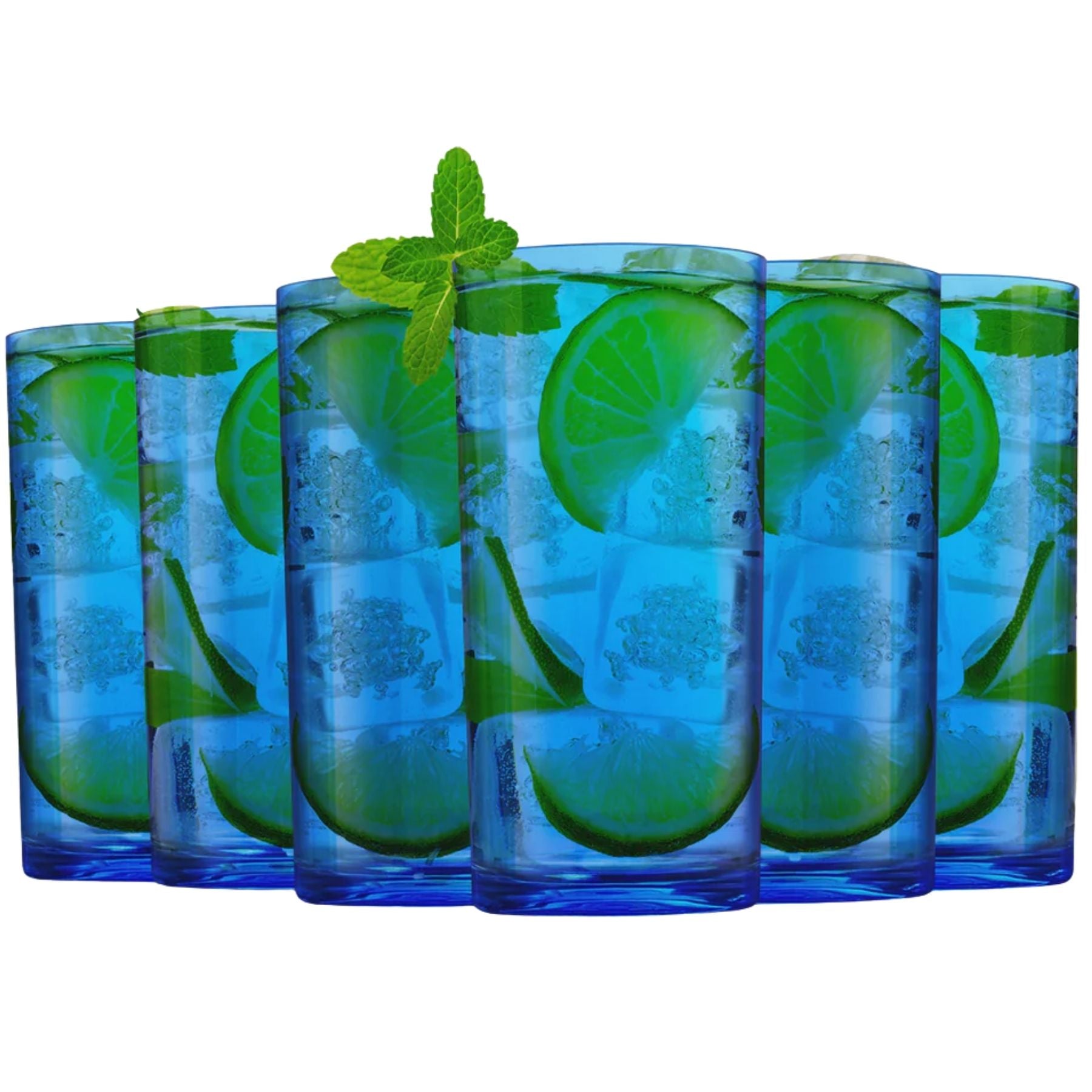 Acrylic Glasses Drinkware Set of 6 - 24oz - Dark Blue by Zulay Kitchen