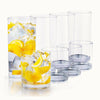 Acrylic Glasses Drinkware Set of 8 - (12 & 16 oz) - Clear by Zulay Kitchen