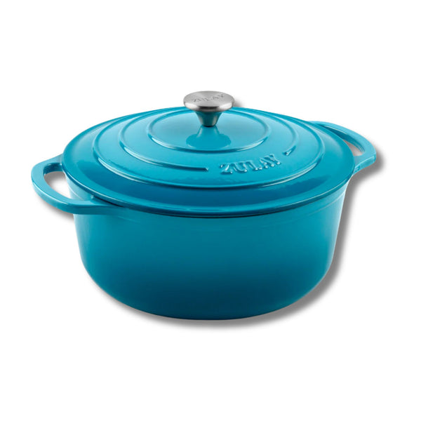 Cast Iron Dutch Oven - Aegean - 5 quart by Zulay Kitchen