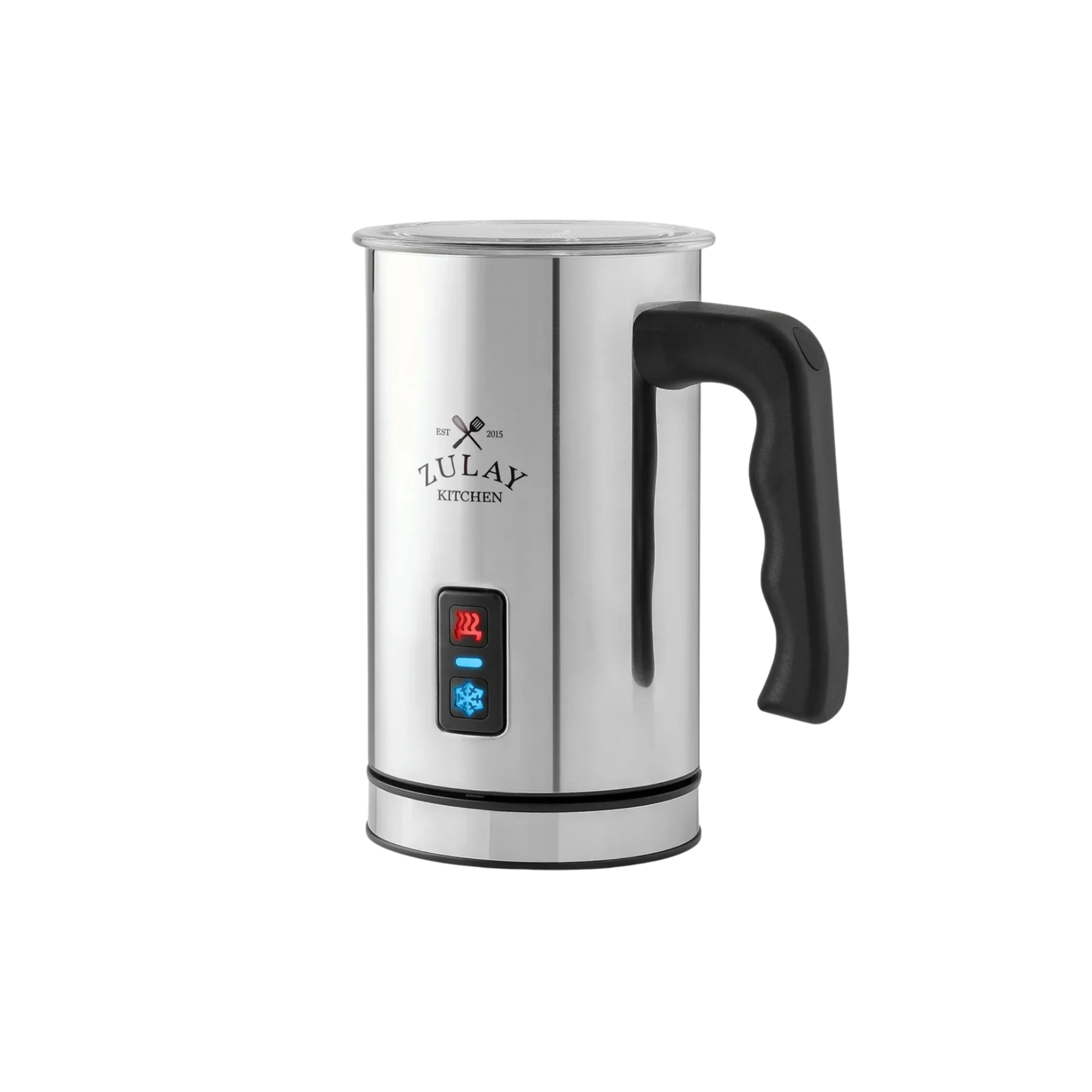 AeroFroth 4-in-1 Electric Milk Frother and Steamer for Coffee & Lattes Silver by Zulay Kitchen 