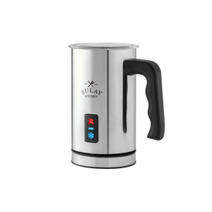 AeroFroth 4-in-1 Electric Milk Frother and Steamer for Coffee & Lattes Silver by Zulay Kitchen 