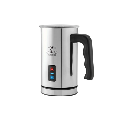AeroFroth 4-in-1 Electric Milk Frother and Steamer for Coffee & Lattes Silver by Zulay Kitchen 