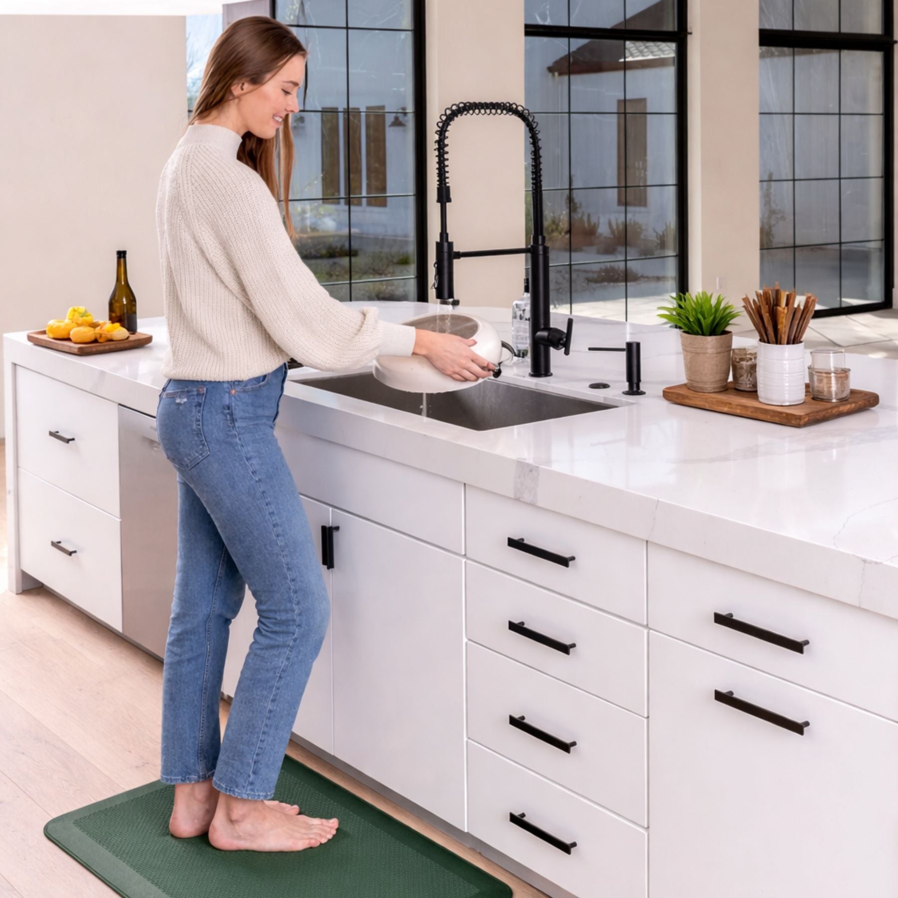 Anti Fatigue Kitchen Mats - Green by Zulay Kitchen