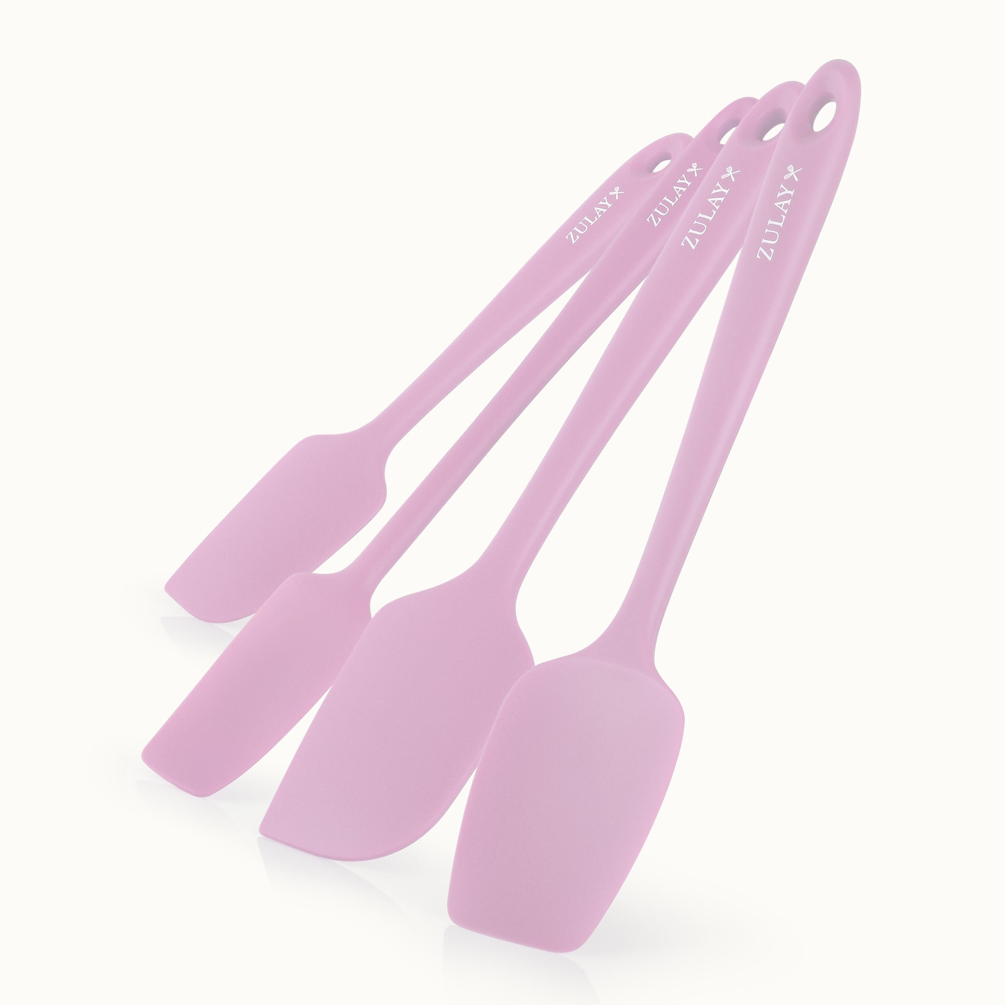 Food-Grade Silicone Rubber Spatula Set - 4-Piece	Pink by Zulay Kitchen