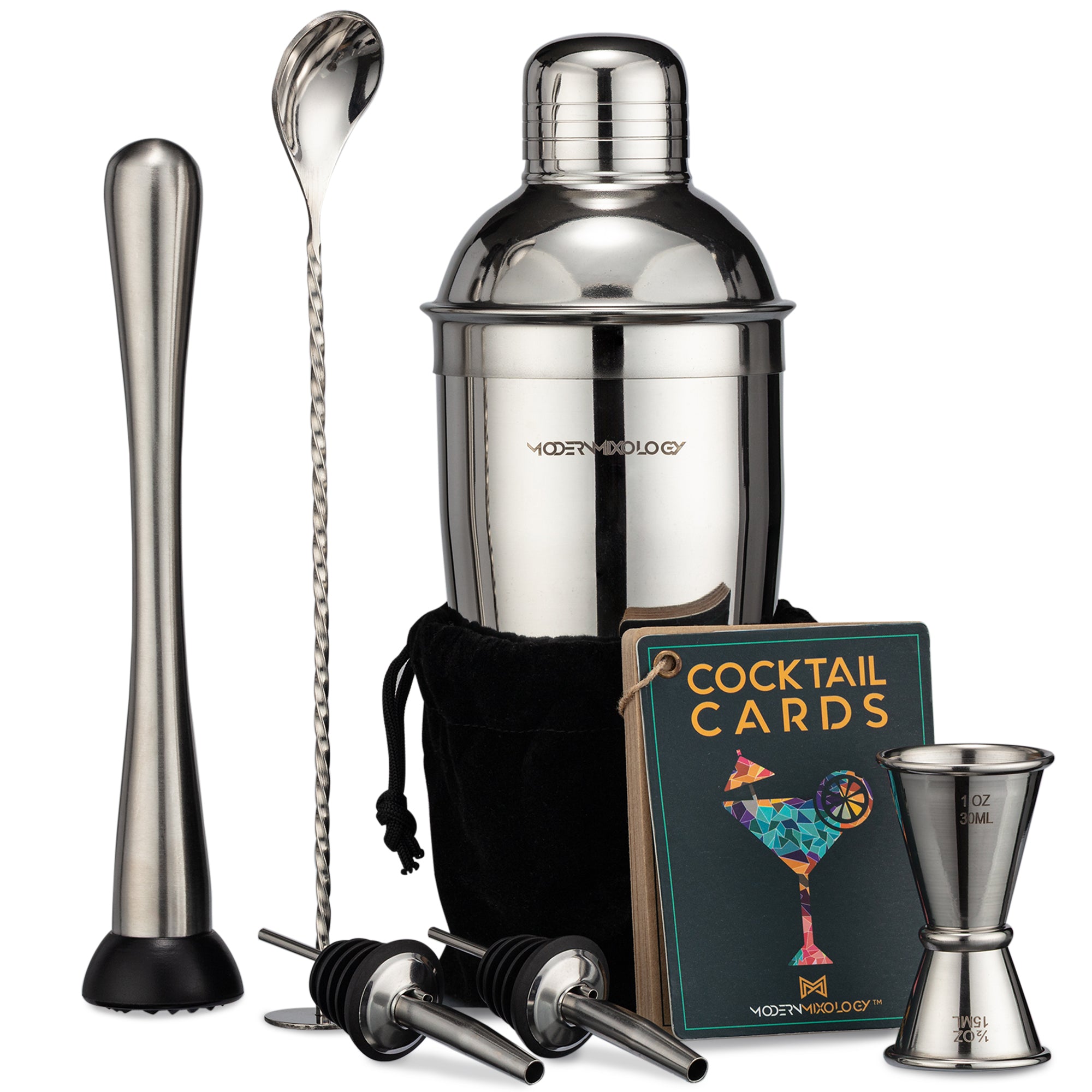 8-Piece Stainless Steel Cocktail Shaker Set