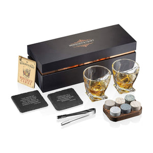14-Piece Whiskey Glass & Stones Set