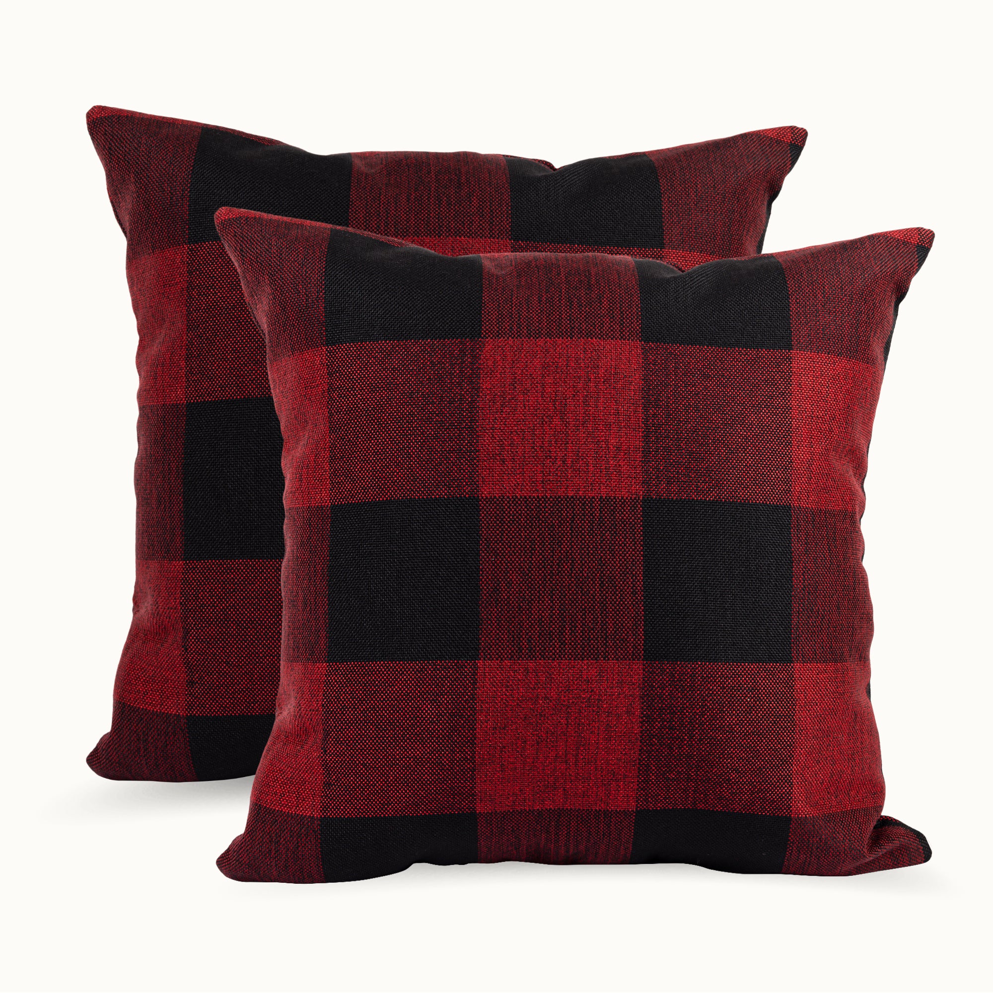 Buffalo Plaid Throw Pillow Covers – Red & White Checkered, Set of 2 (16x16, 18x18, or 20x20 Inch) by Zulay Kitchen