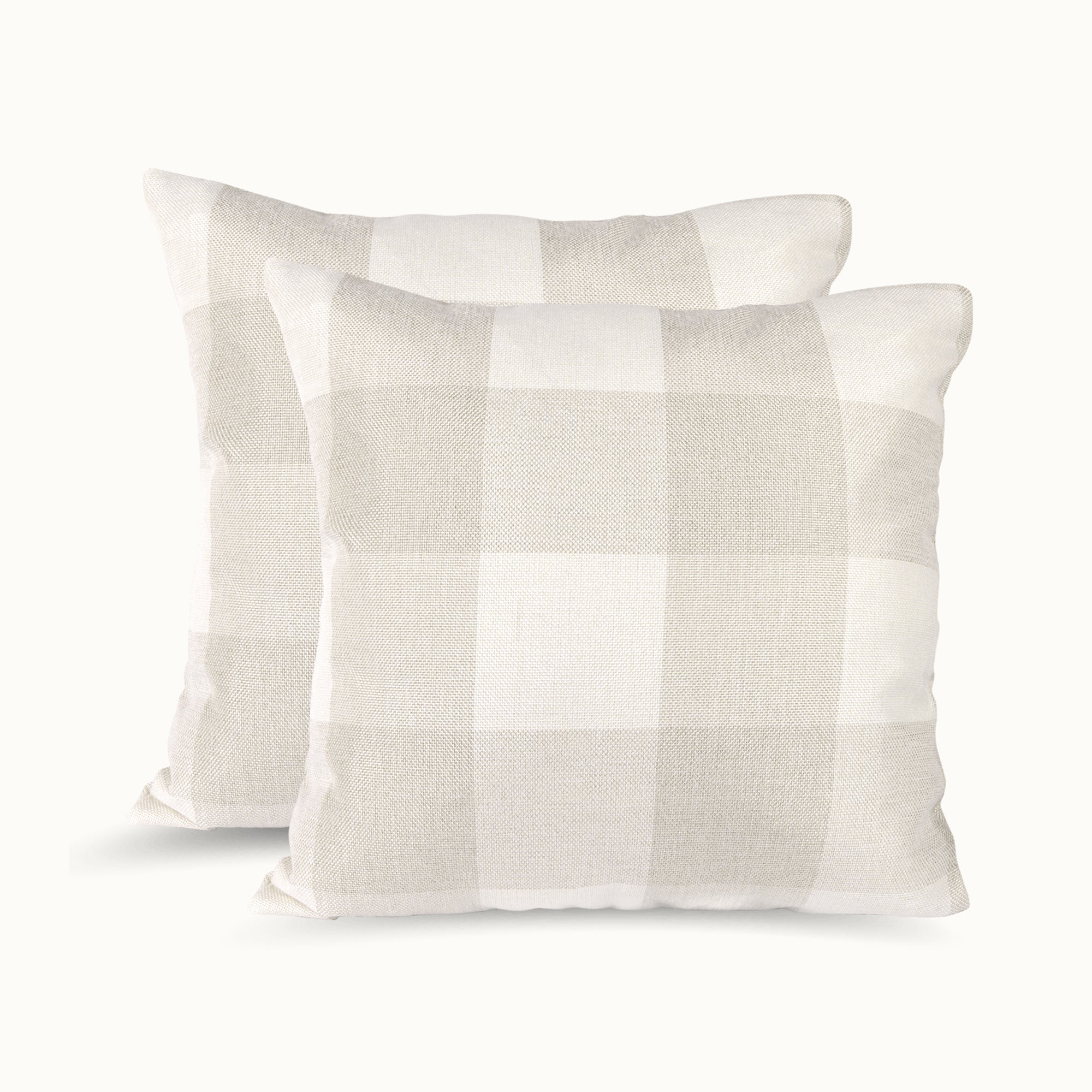 Buffalo Plaid Throw Pillow Covers – Cream & White Checkered, Set of 2 (16x16, 18x18, or 20x20 Inch) by Zulay Kitchen